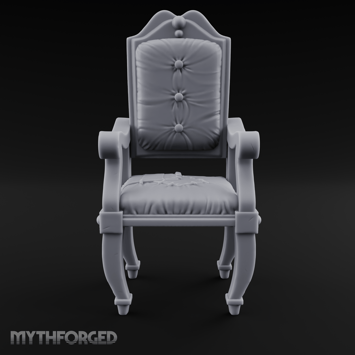 Wooden Button-Backed Chair Miniature for Dungeons and Dragons, Pathfinder or other TTRPGs