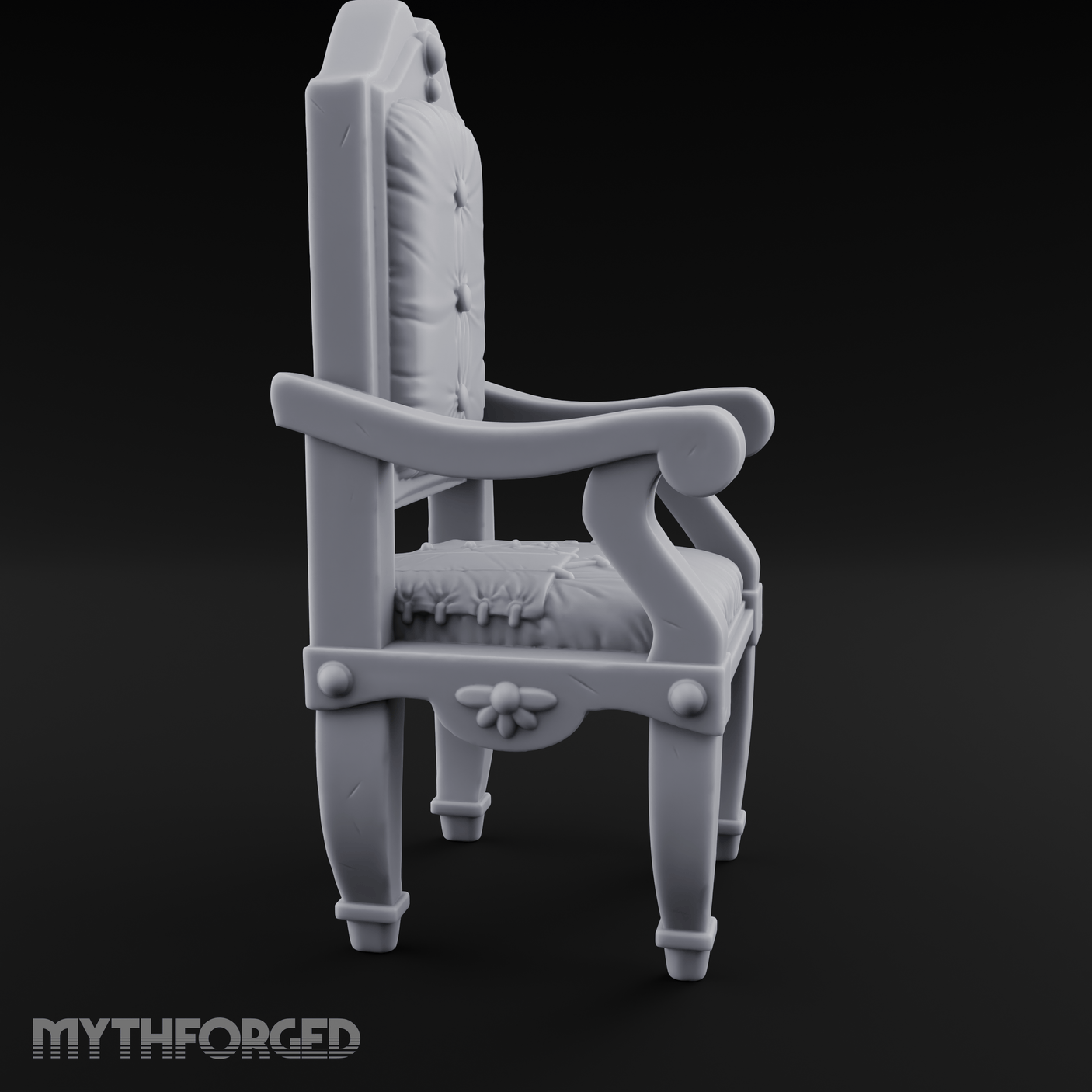 Wooden Button-Backed Chair Miniature for Dungeons and Dragons, Pathfinder or other TTRPGs