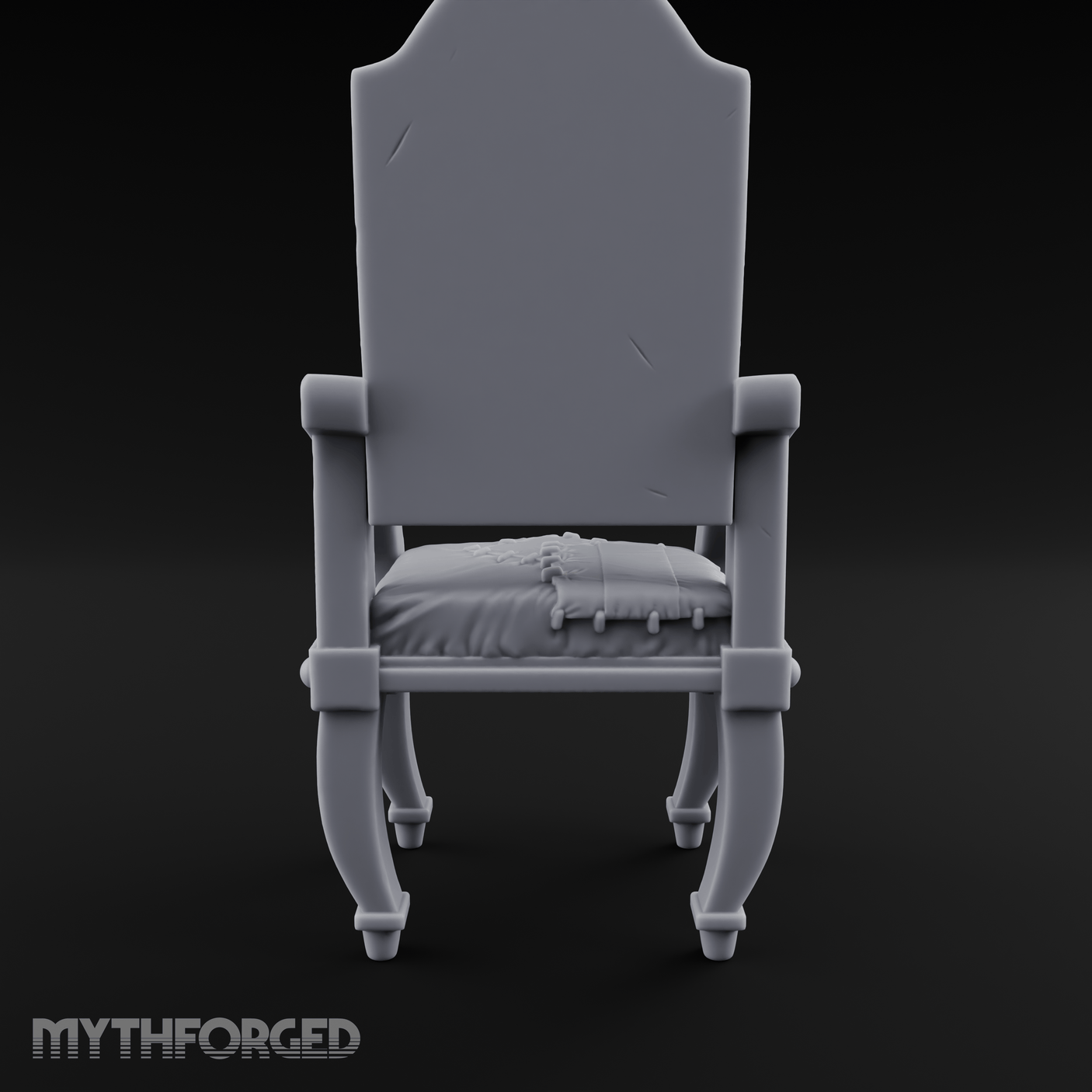 Wooden Button-Backed Chair Miniature for Dungeons and Dragons, Pathfinder or other TTRPGs