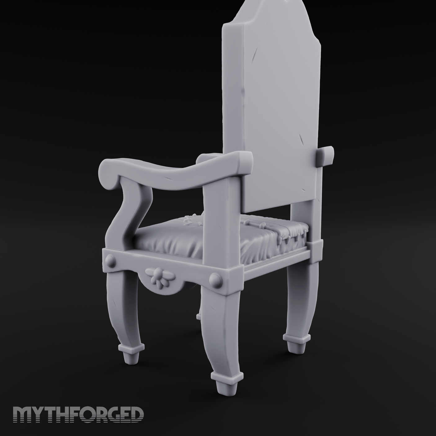 Wooden Button-Backed Chair Miniature for Dungeons and Dragons, Pathfinder or other TTRPGs