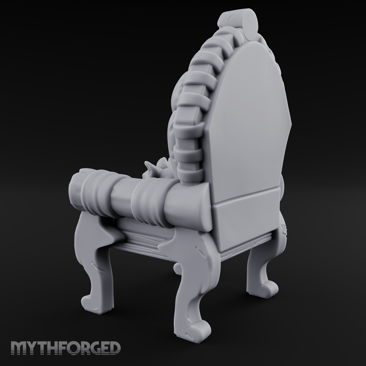 Cat-Claimed Ornate Parlor Chair Miniature for Dungeons and Dragons, Pathfinder or other TTRPGs