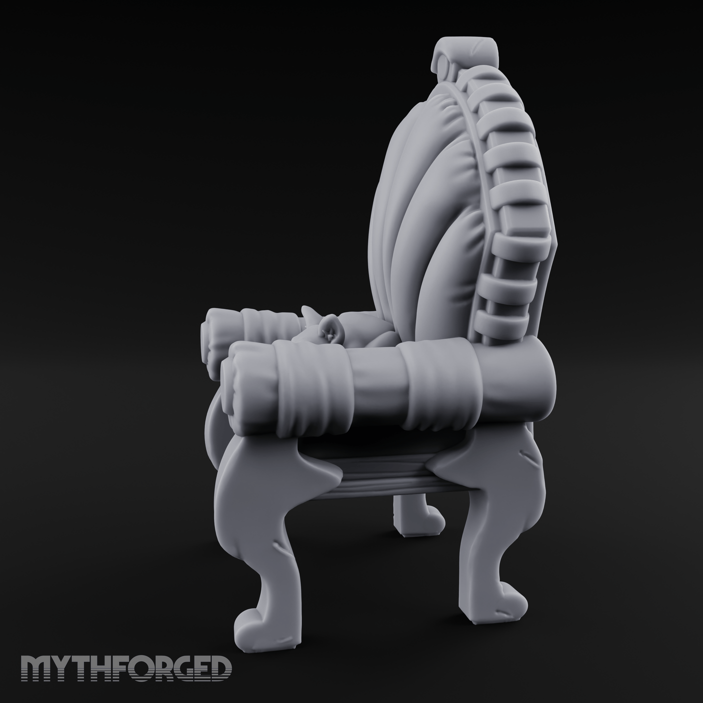 Cat-Claimed Ornate Parlor Chair Miniature for Dungeons and Dragons, Pathfinder or other TTRPGs