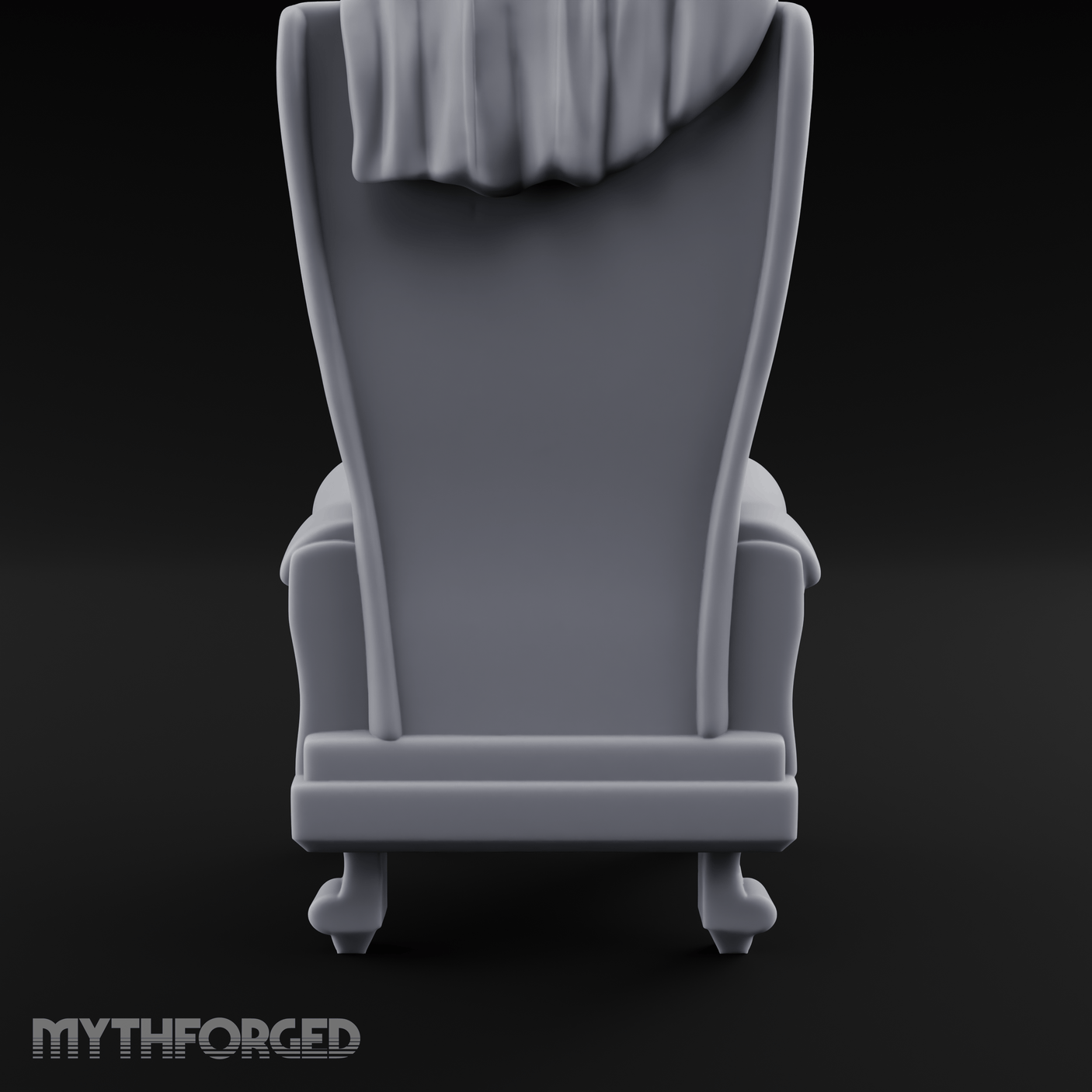Tufted High-Back Throne Chair Miniature for Dungeons and Dragons, Pathfinder or other TTRPGs