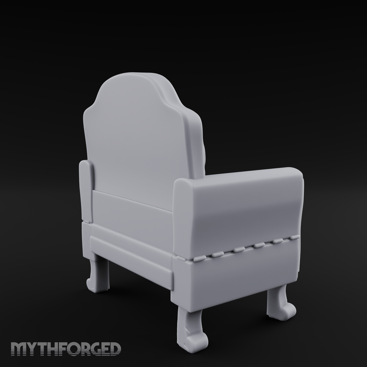 Plush Cushioned Noble's Armchair Miniature for Dungeons and Dragons, Pathfinder or other TTRPGs
