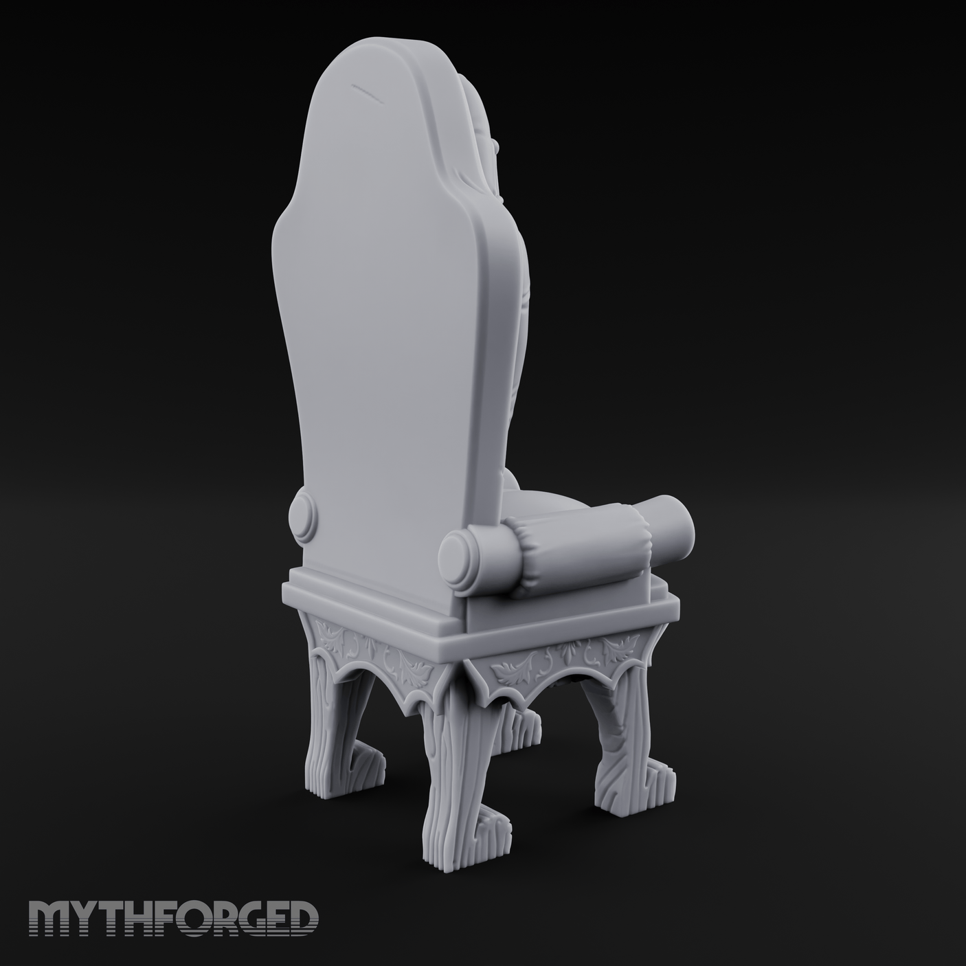 Plush Ornate Cushioned Throne Chair Miniature for Dungeons and Dragons, Pathfinder or other TTRPGs
