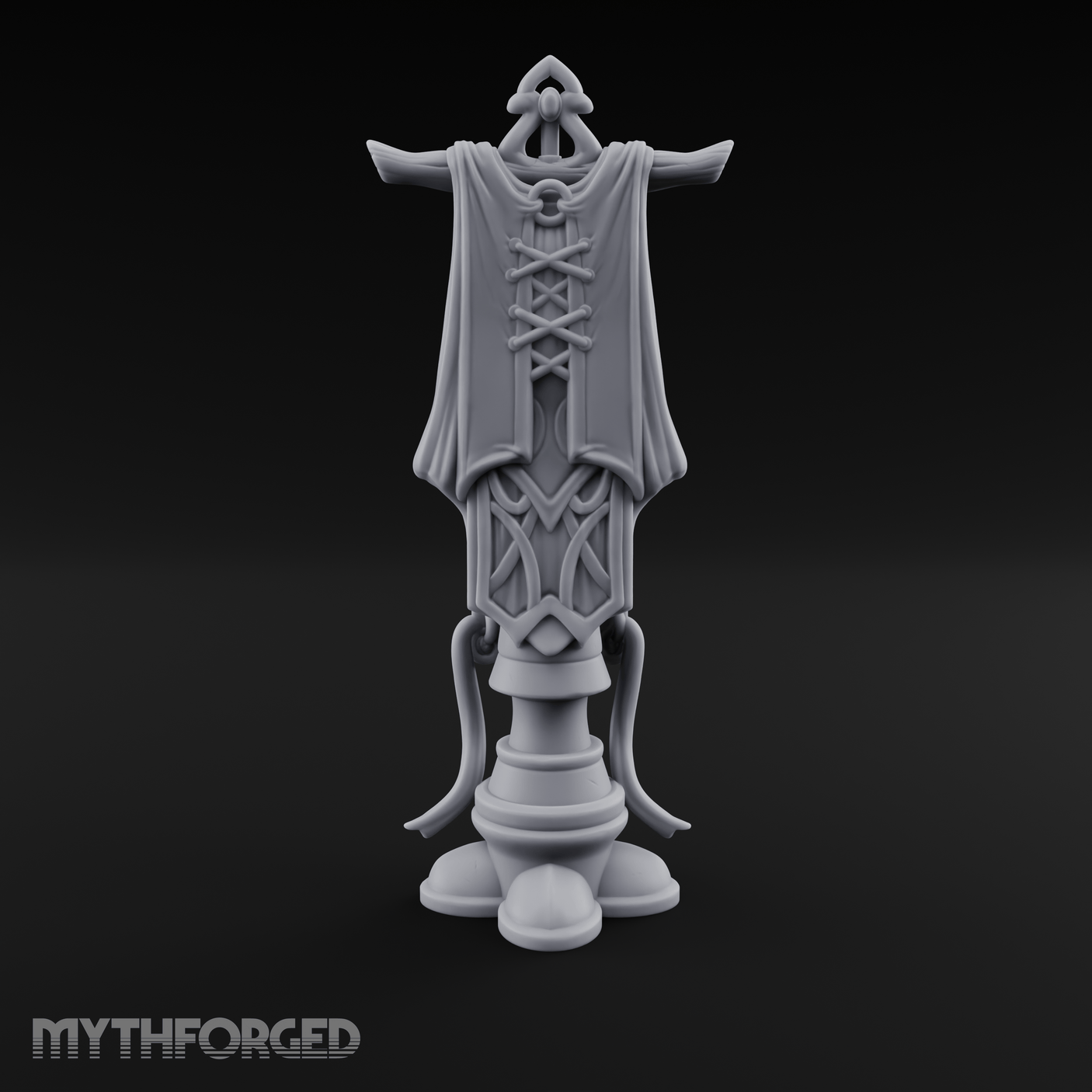 Silk-Draped Heraldic Banner Standard Miniature for Dungeons and Dragons, Pathfinder or other TTRPGs