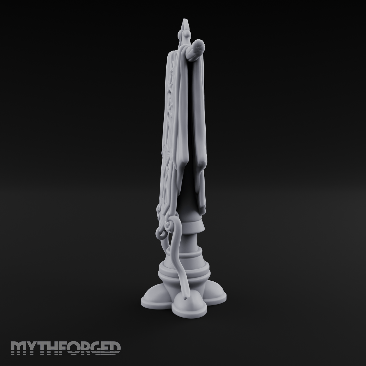 Silk-Draped Heraldic Banner Standard Miniature for Dungeons and Dragons, Pathfinder or other TTRPGs
