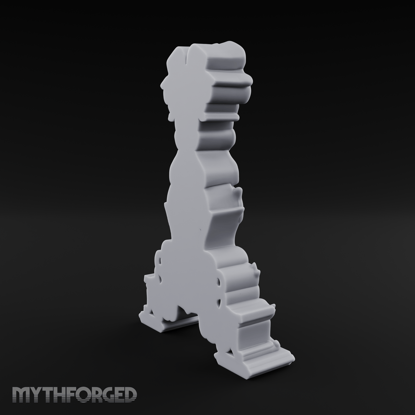 Spiraling-Pedestal Sunburst Clock Miniature for Dungeons and Dragons, Pathfinder or other TTRPGs