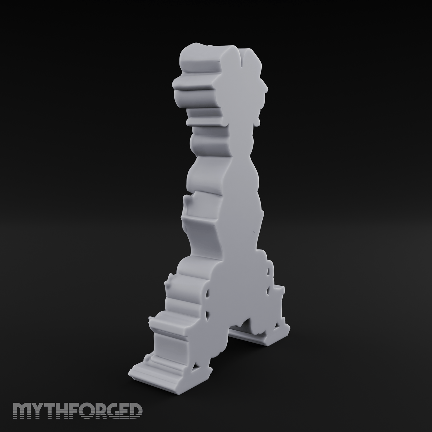 Spiraling-Pedestal Sunburst Clock Miniature for Dungeons and Dragons, Pathfinder or other TTRPGs