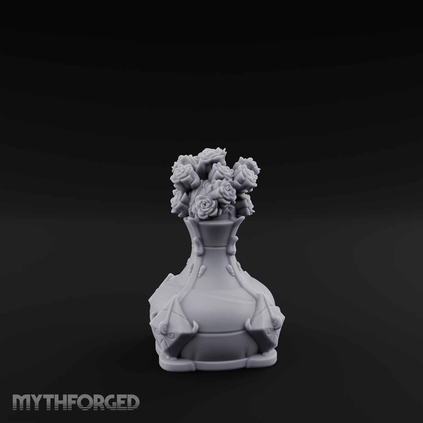 Porcelain-Crested Flower Arrangement Vase Miniature for Dungeons and Dragons, Pathfinder or other TTRPGs