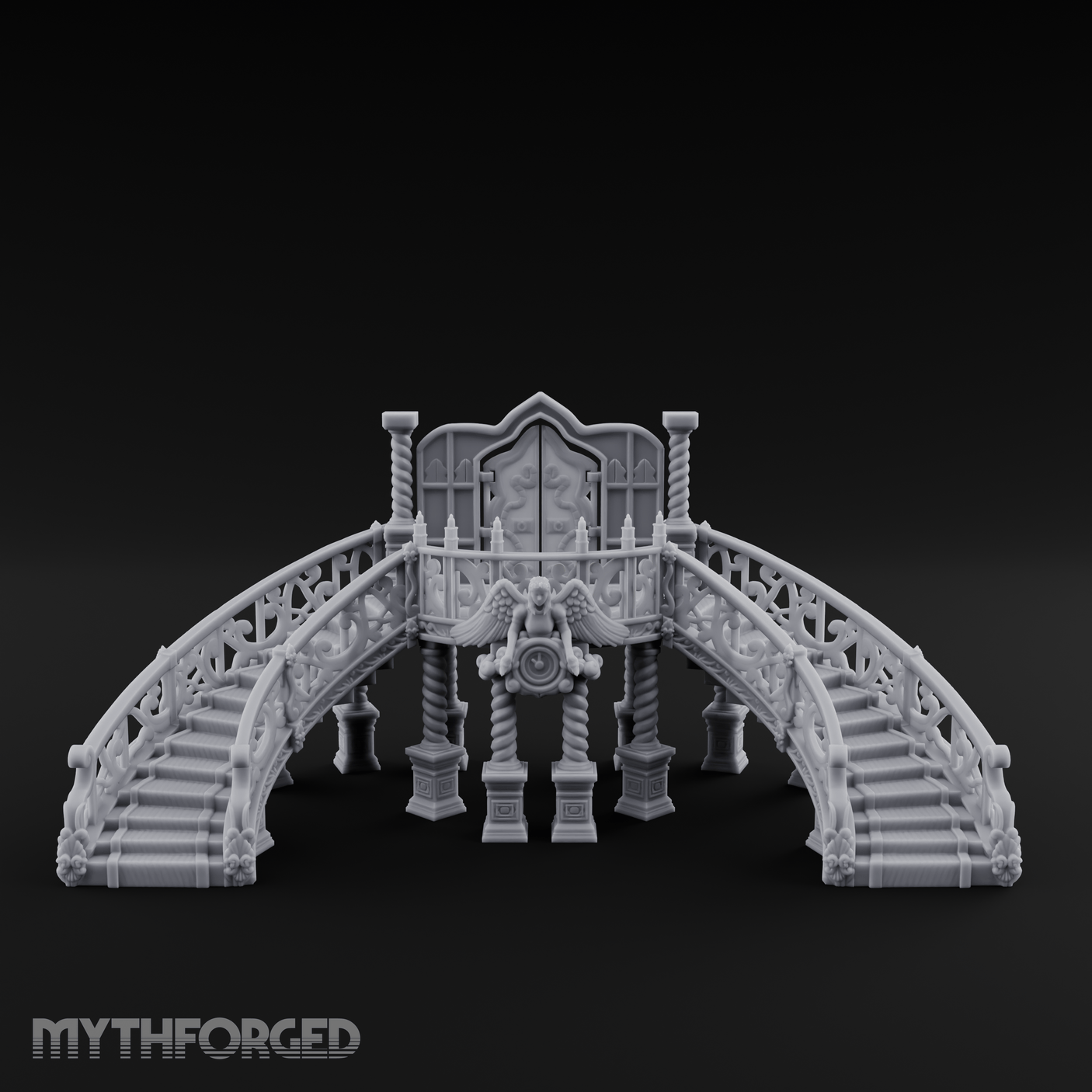 Grand-Arched Ballroom Staircase Miniature for Dungeons and Dragons, Pathfinder or other TTRPGs