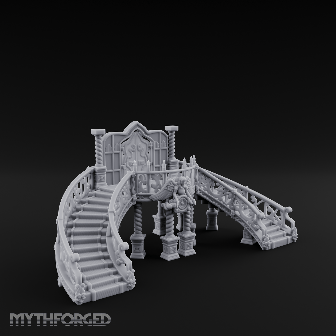 Grand-Arched Ballroom Staircase Miniature for Dungeons and Dragons, Pathfinder or other TTRPGs
