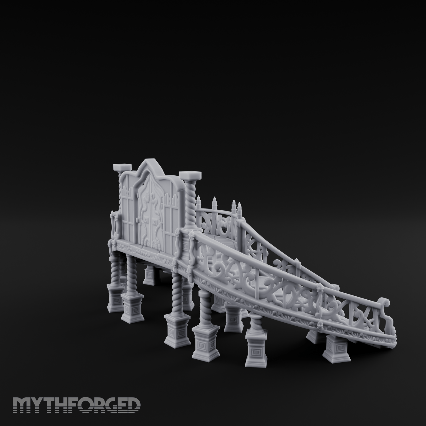 Grand-Arched Ballroom Staircase Miniature for Dungeons and Dragons, Pathfinder or other TTRPGs