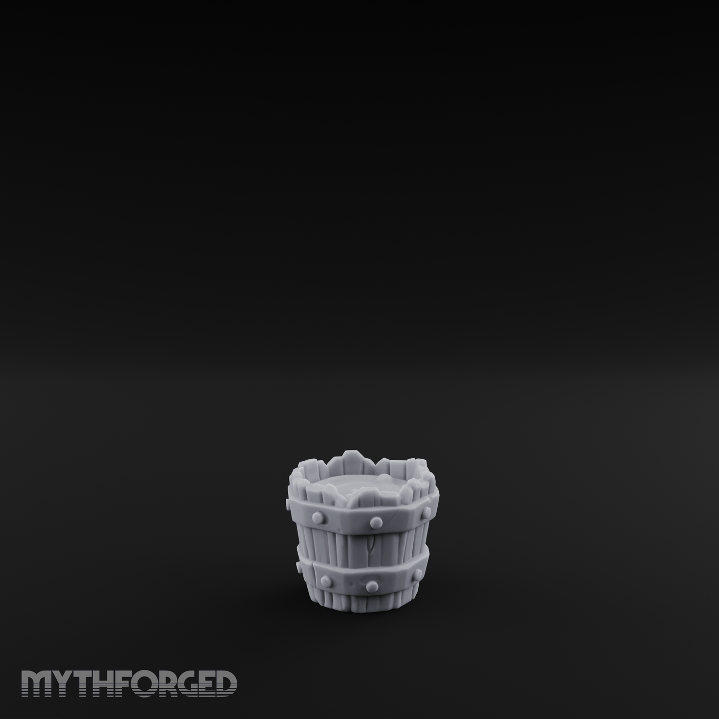 Iron-Banded Wooden Bucket Miniature for Dungeons and Dragons, Pathfinder or other TTRPGs