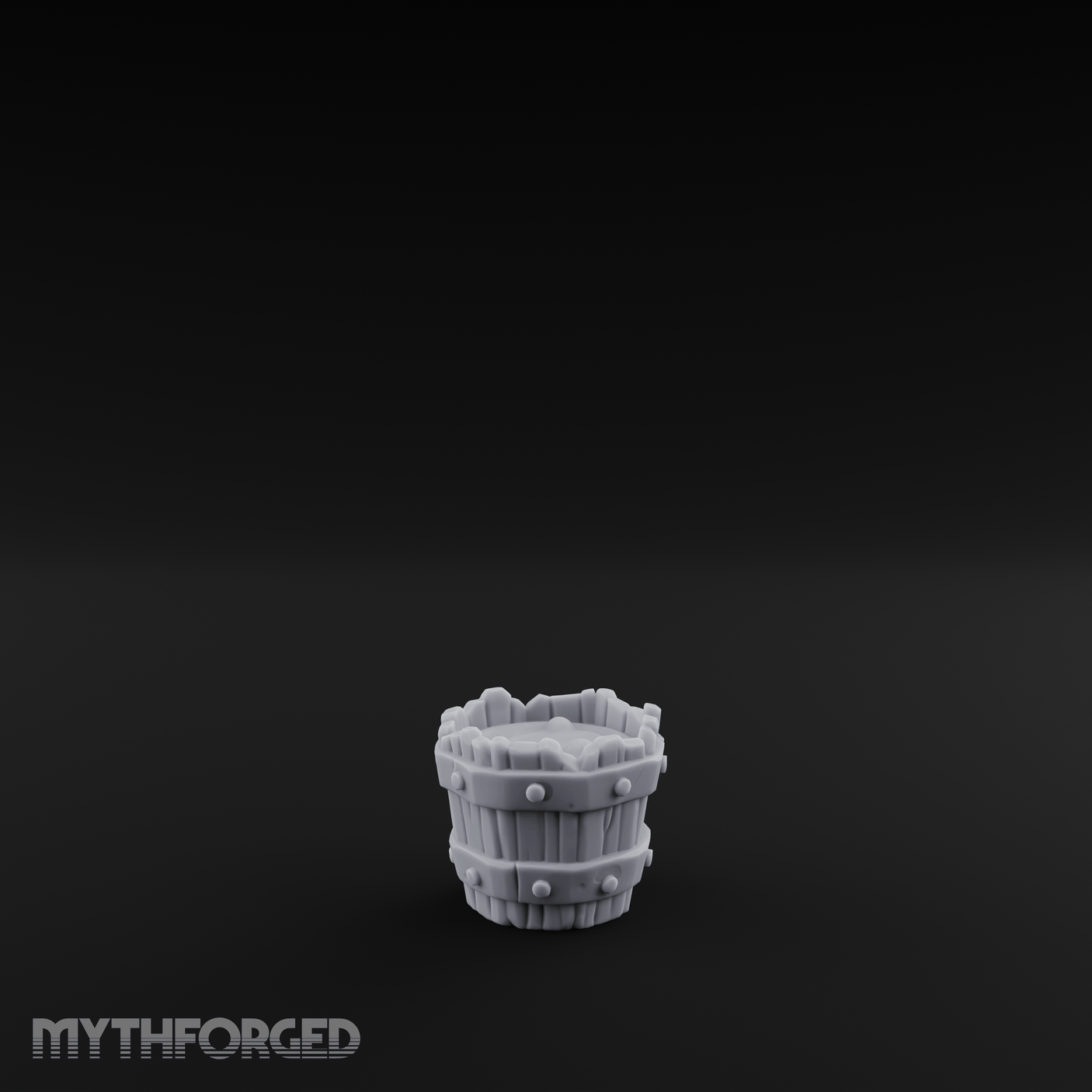 Iron-Banded Wooden Bucket Miniature for Dungeons and Dragons, Pathfinder or other TTRPGs
