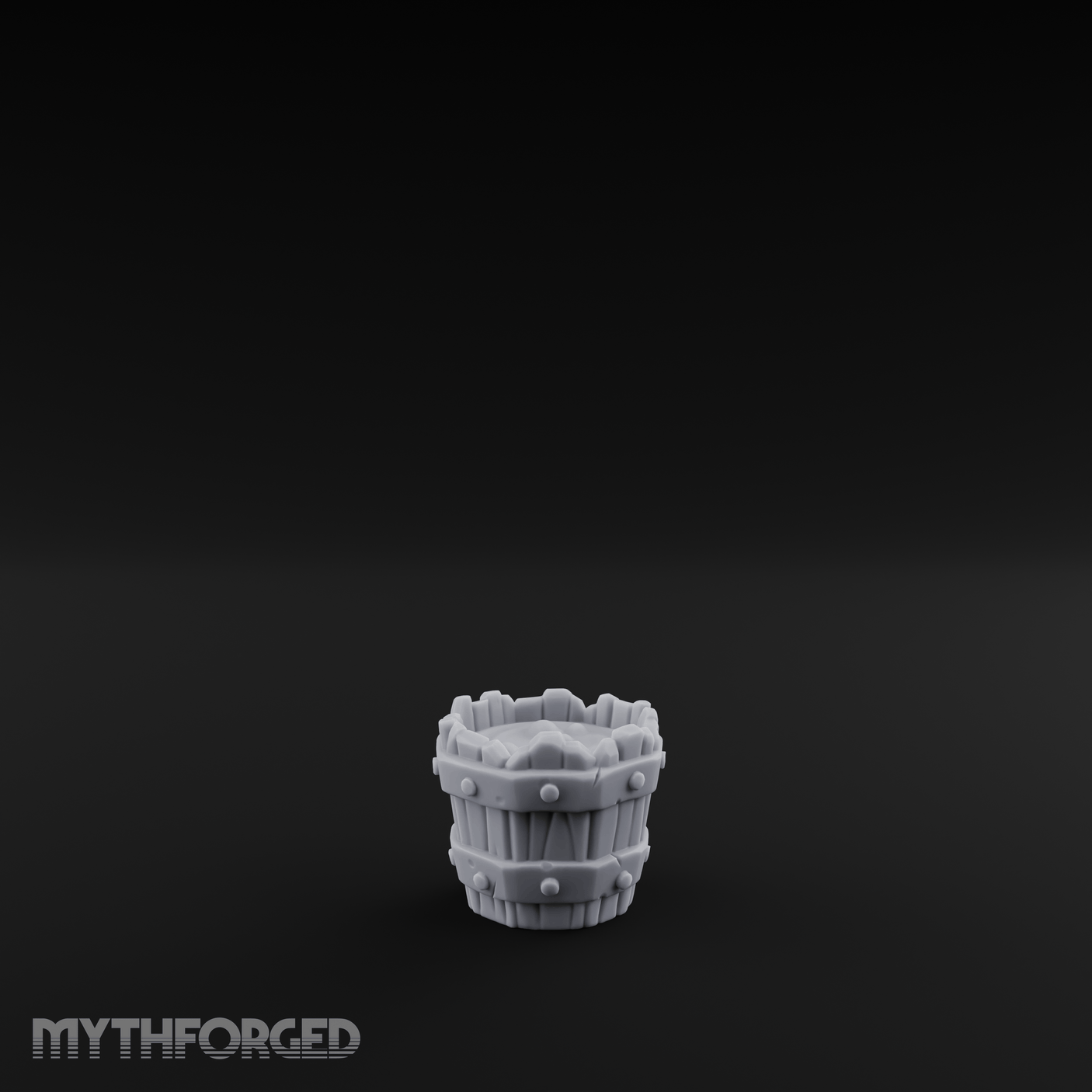 Iron-Banded Wooden Bucket Miniature for Dungeons and Dragons, Pathfinder or other TTRPGs