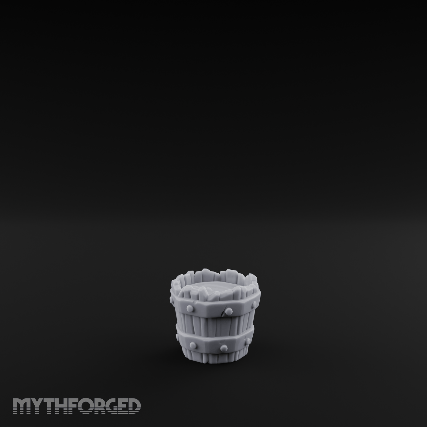 Iron-Banded Wooden Bucket Miniature for Dungeons and Dragons, Pathfinder or other TTRPGs