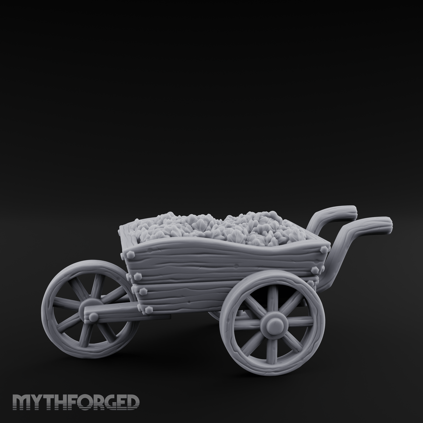 Overflowing Market Cart Miniature for Dungeons and Dragons, Pathfinder or other TTRPGs