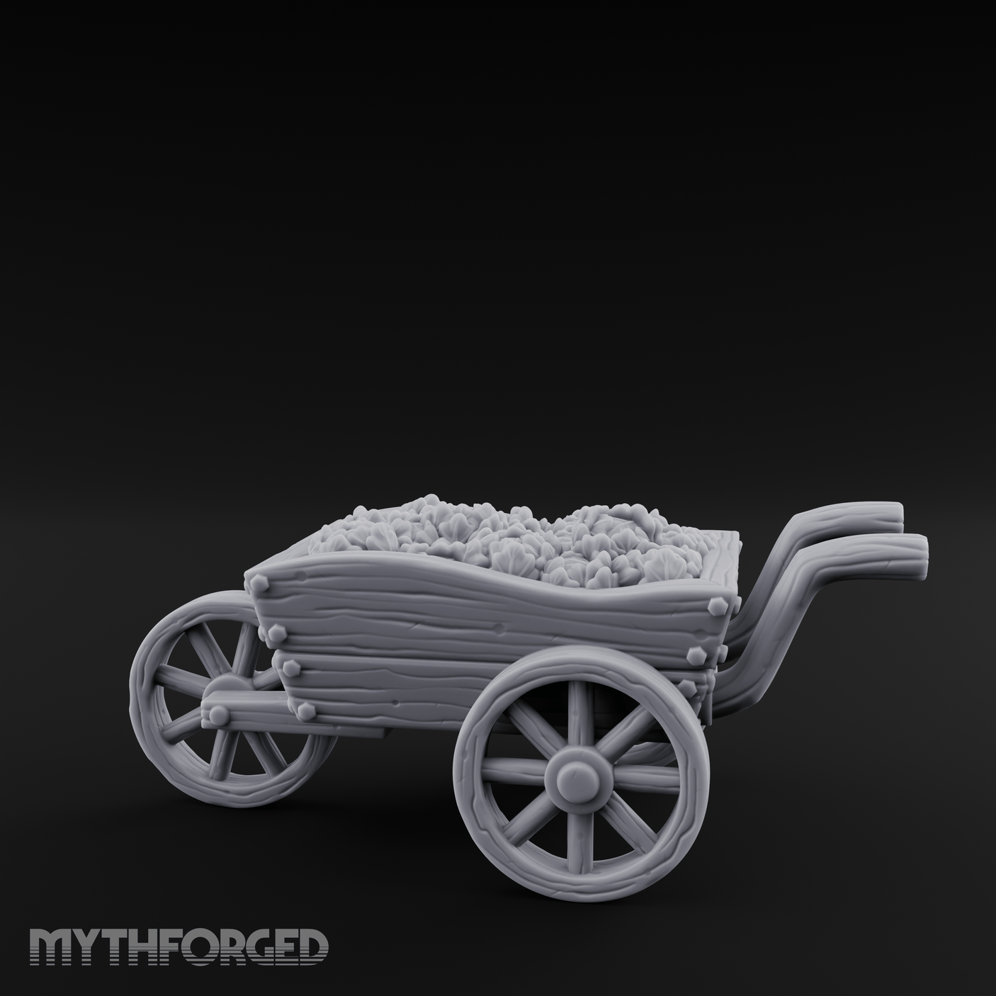 Overflowing Market Cart Miniature for Dungeons and Dragons, Pathfinder or other TTRPGs