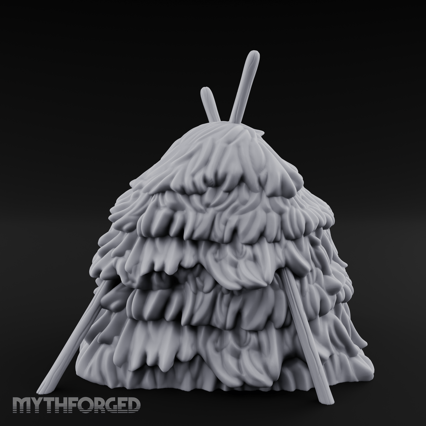 Twig-Legged Haystack Shelter Miniature for Dungeons and Dragons, Pathfinder or other TTRPGs