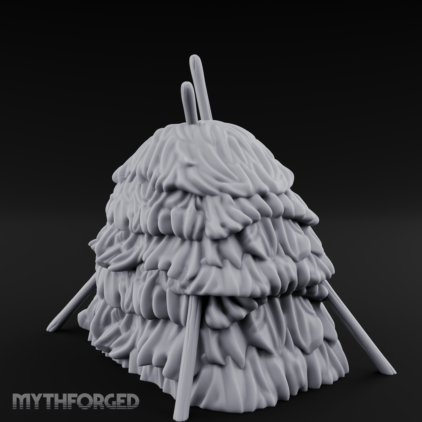 Twig-Legged Haystack Shelter Miniature for Dungeons and Dragons, Pathfinder or other TTRPGs