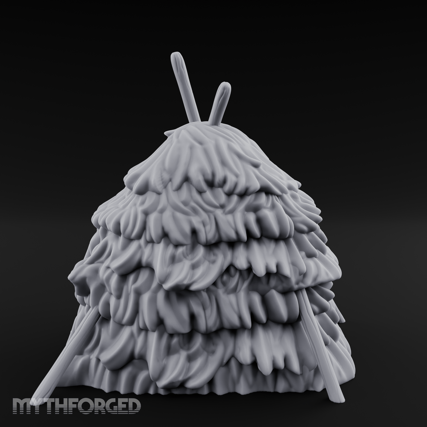 Twig-Legged Haystack Shelter Miniature for Dungeons and Dragons, Pathfinder or other TTRPGs
