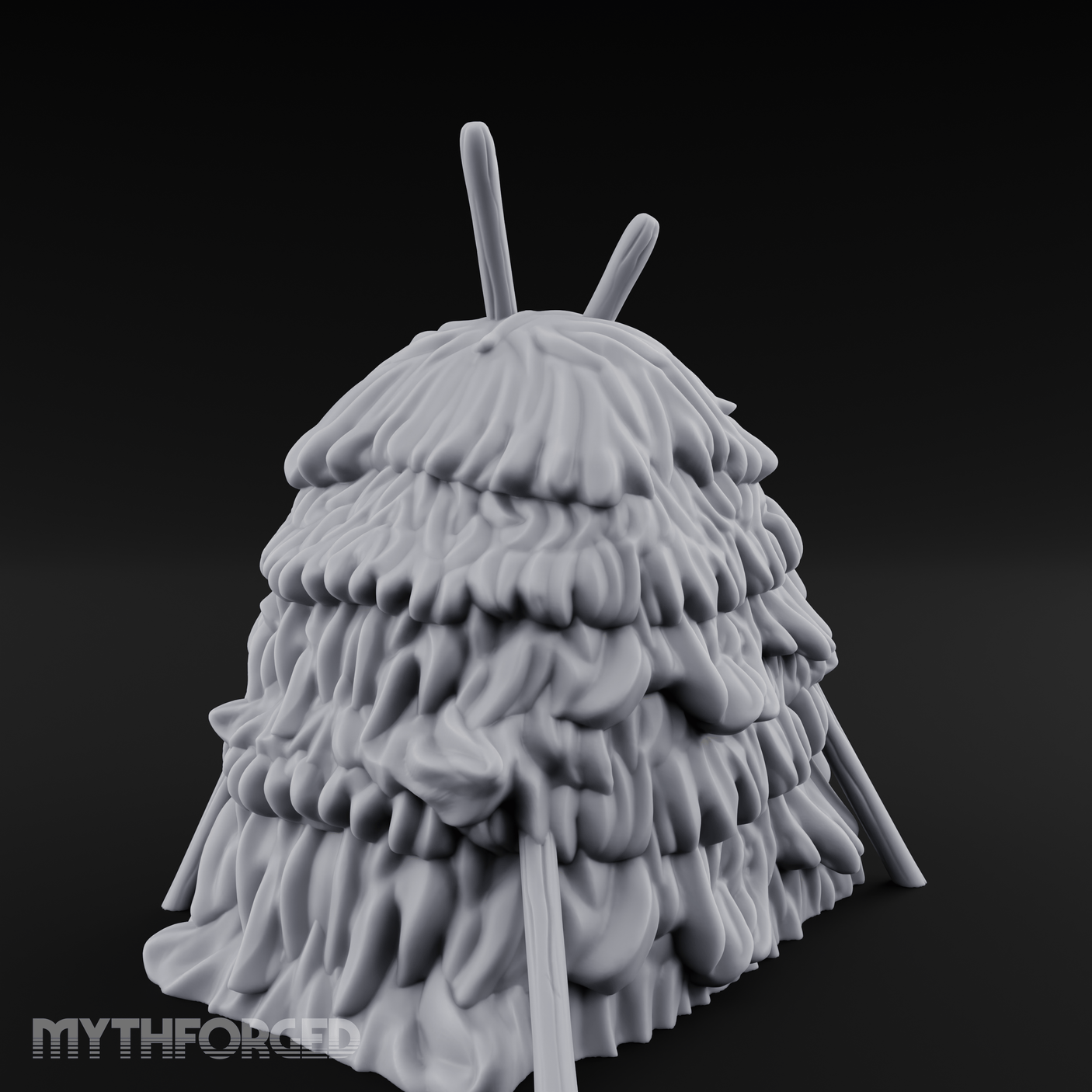 Twig-Legged Haystack Shelter Miniature for Dungeons and Dragons, Pathfinder or other TTRPGs