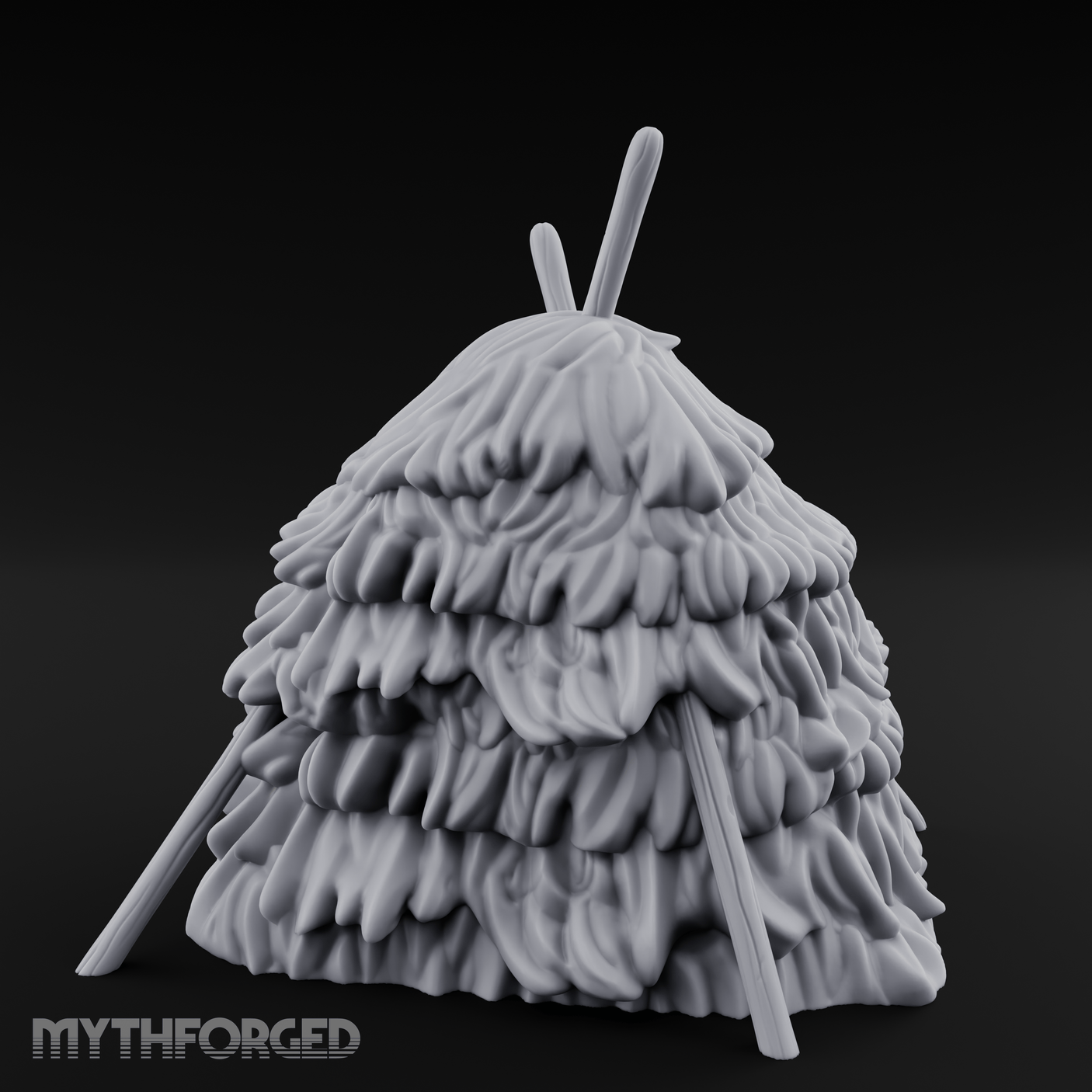 Twig-Legged Haystack Shelter Miniature for Dungeons and Dragons, Pathfinder or other TTRPGs