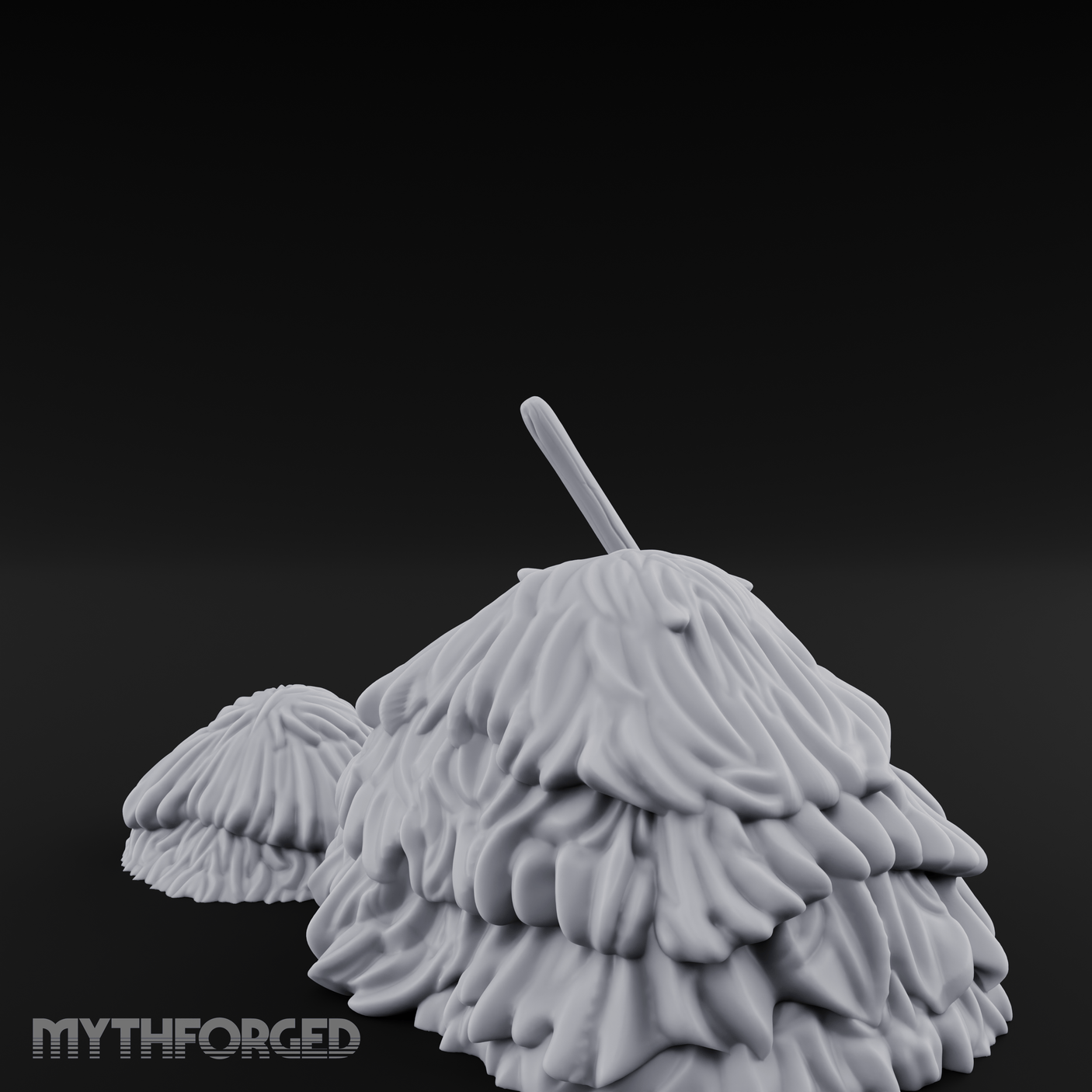 Pitchfork-Pierced Hay Pile Miniature for Dungeons and Dragons, Pathfinder or other TTRPGs
