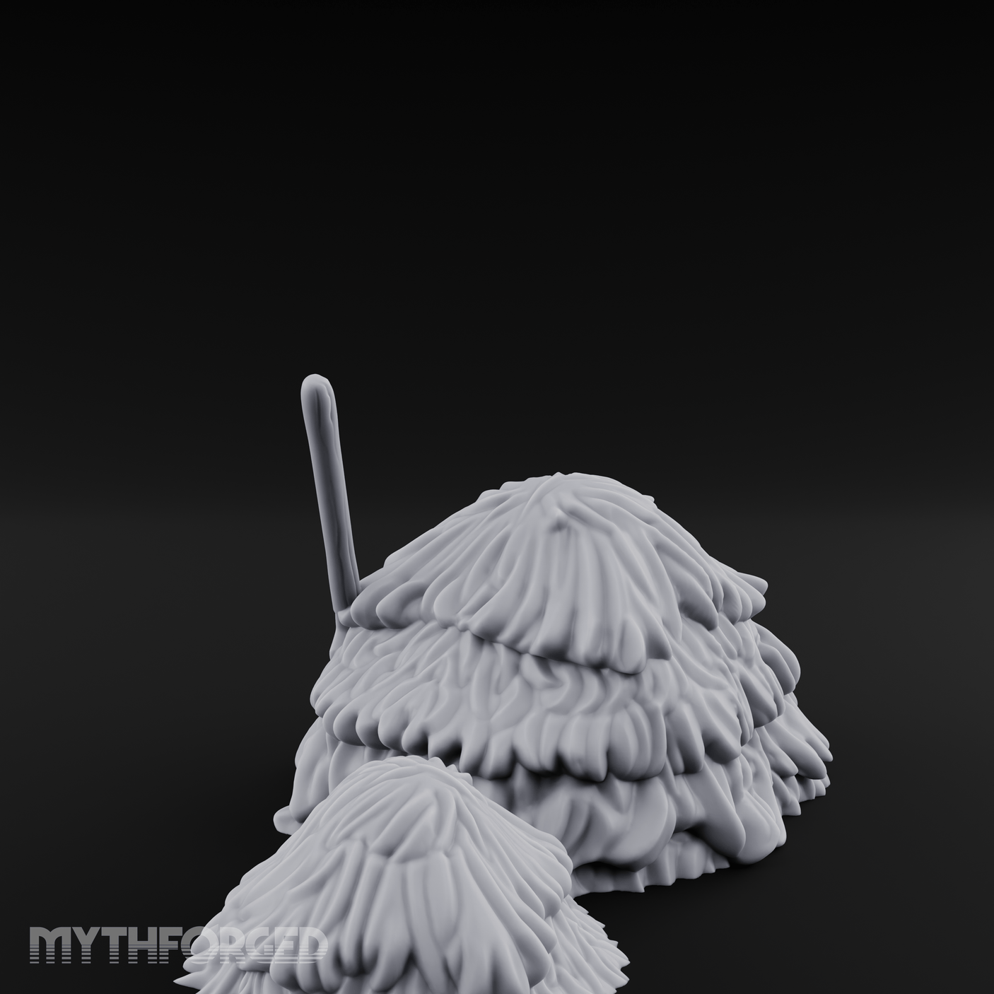 Pitchfork-Pierced Hay Pile Miniature for Dungeons and Dragons, Pathfinder or other TTRPGs
