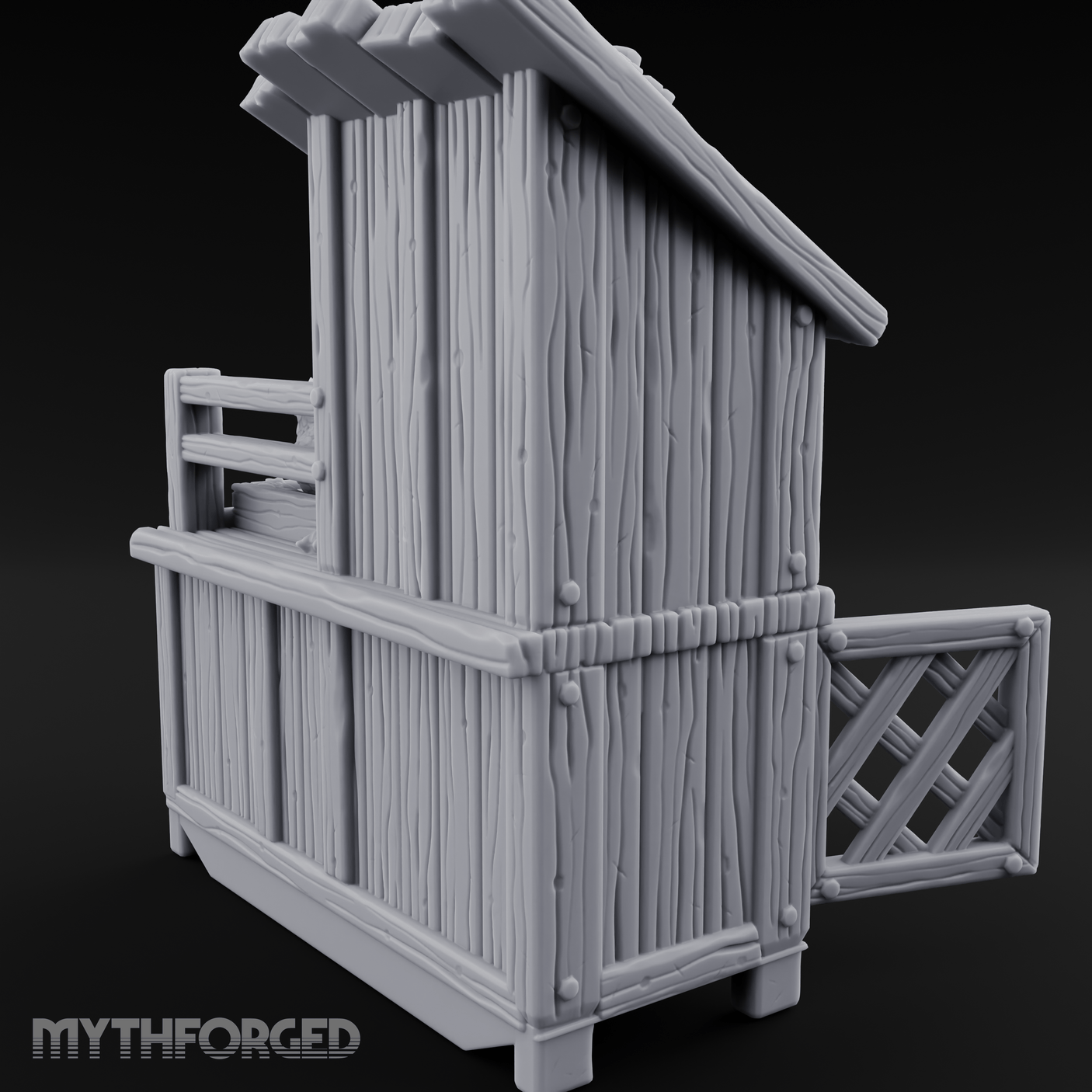 Roost-Topped Farmstead Hen House Miniature for Dungeons and Dragons, Pathfinder or other TTRPGs