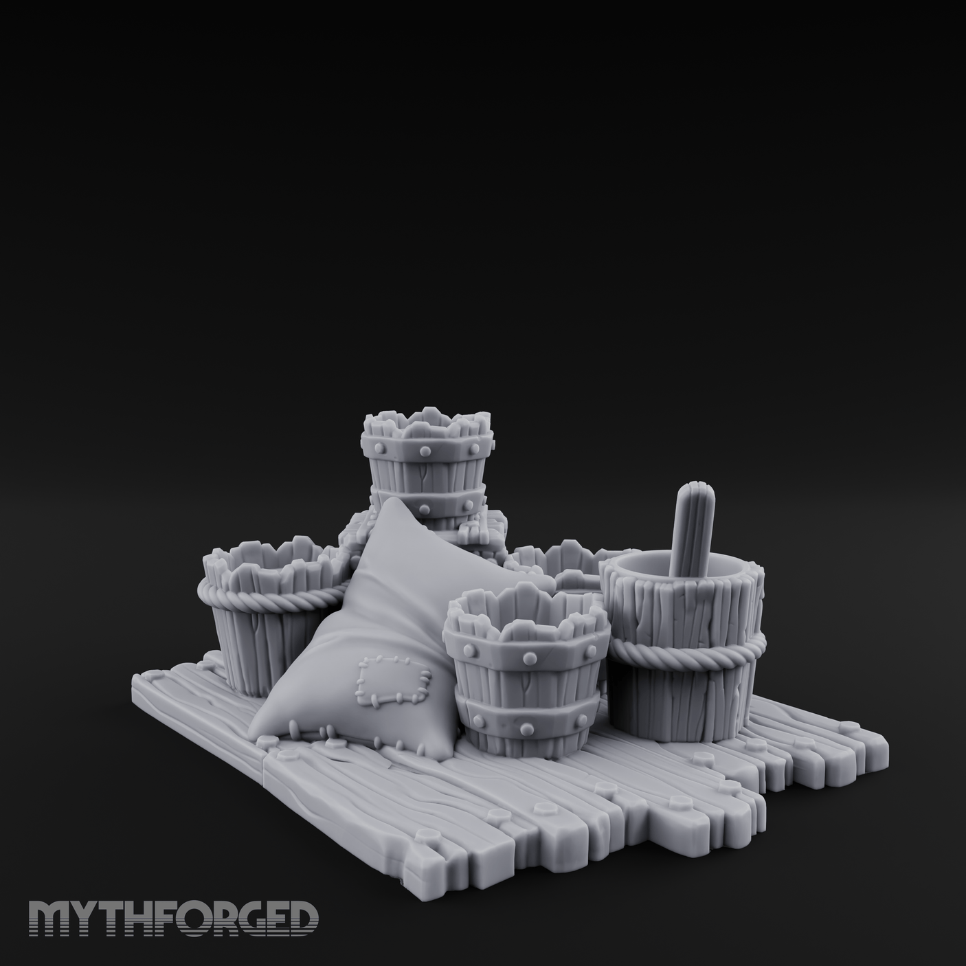 Straw-Stuffed Grain Sack Cluster Miniature for Dungeons and Dragons, Pathfinder or other TTRPGs