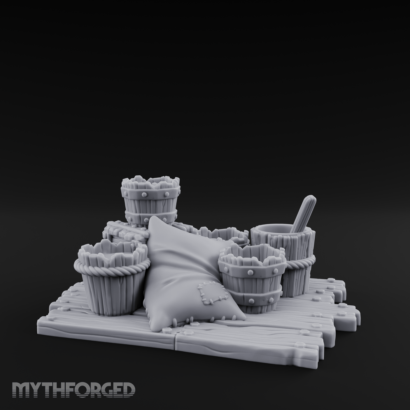 Straw-Stuffed Grain Sack Cluster Miniature for Dungeons and Dragons, Pathfinder or other TTRPGs