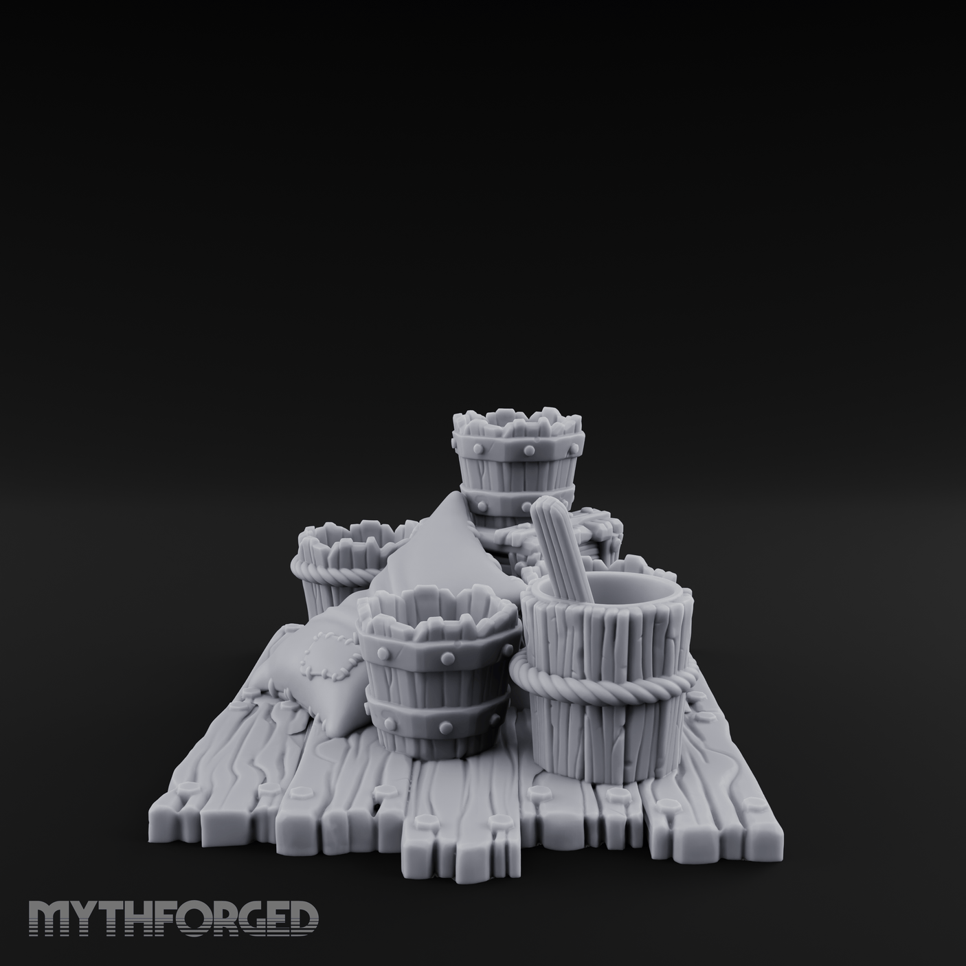 Straw-Stuffed Grain Sack Cluster Miniature for Dungeons and Dragons, Pathfinder or other TTRPGs