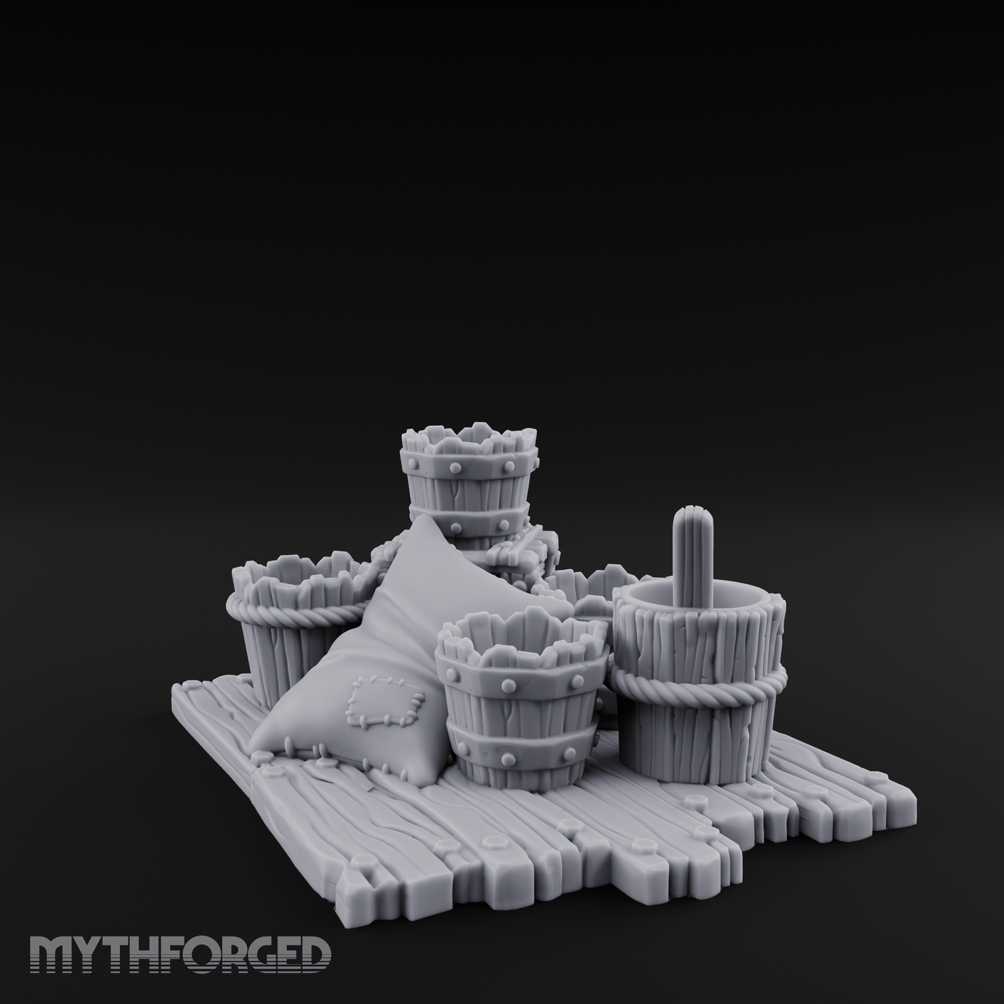 Straw-Stuffed Grain Sack Cluster Miniature for Dungeons and Dragons, Pathfinder or other TTRPGs
