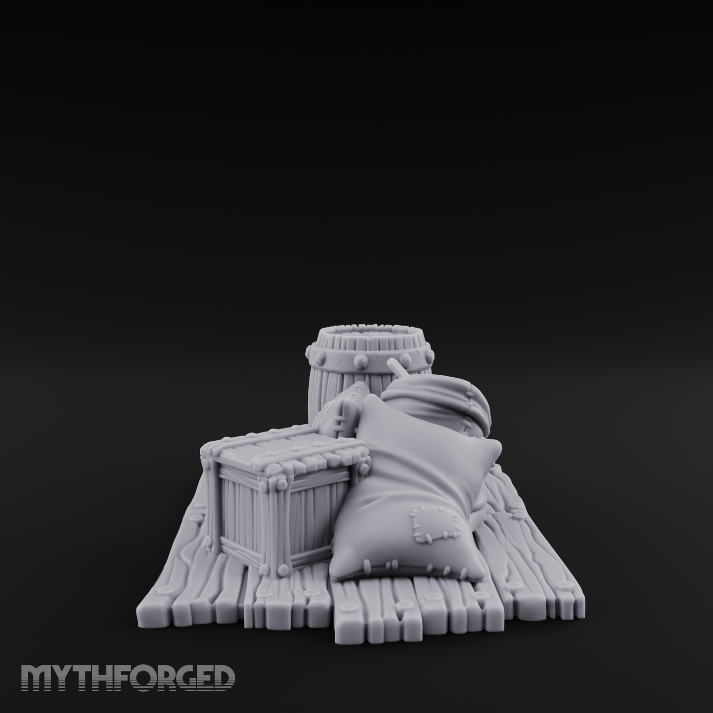 Burlap-Bound Merchant Supply Sacks Miniature for Dungeons and Dragons, Pathfinder or other TTRPGs