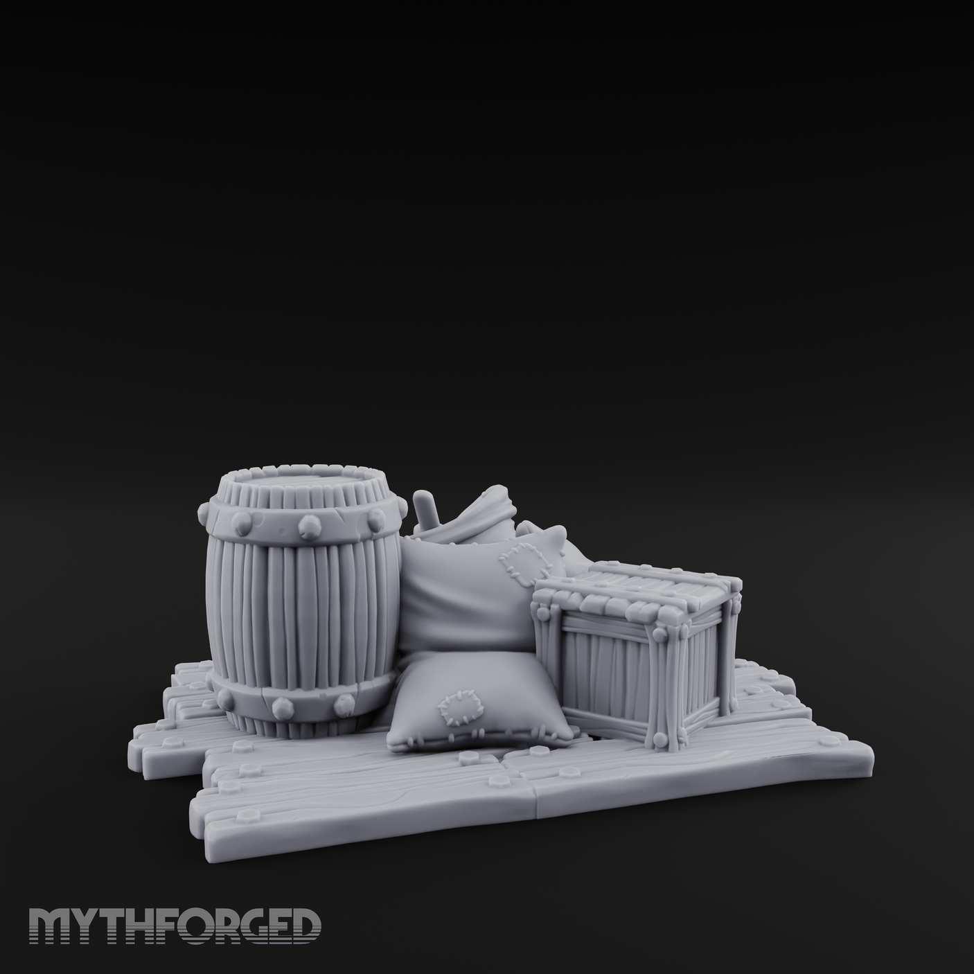 Burlap-Bound Merchant Supply Sacks Miniature for Dungeons and Dragons, Pathfinder or other TTRPGs