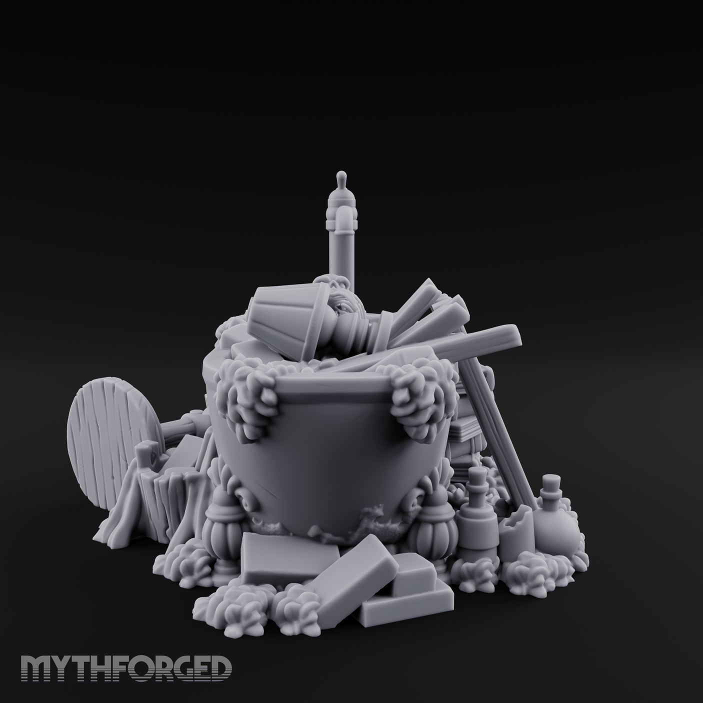 Rubbish Filled Bathtub Miniature for Dungeons and Dragons, Pathfinder or other TTRPGs