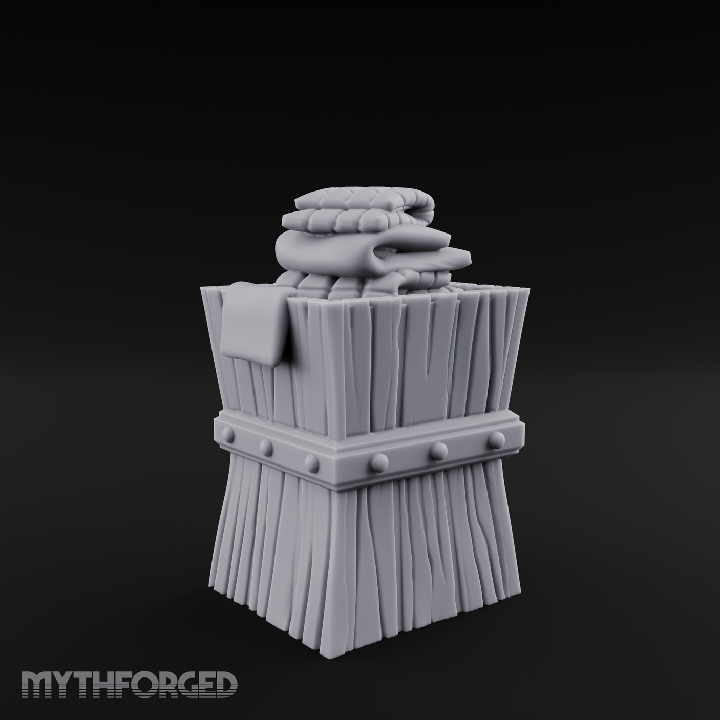Folded-Linen Laundry Basket Miniature for Dungeons and Dragons, Pathfinder or other TTRPGs
