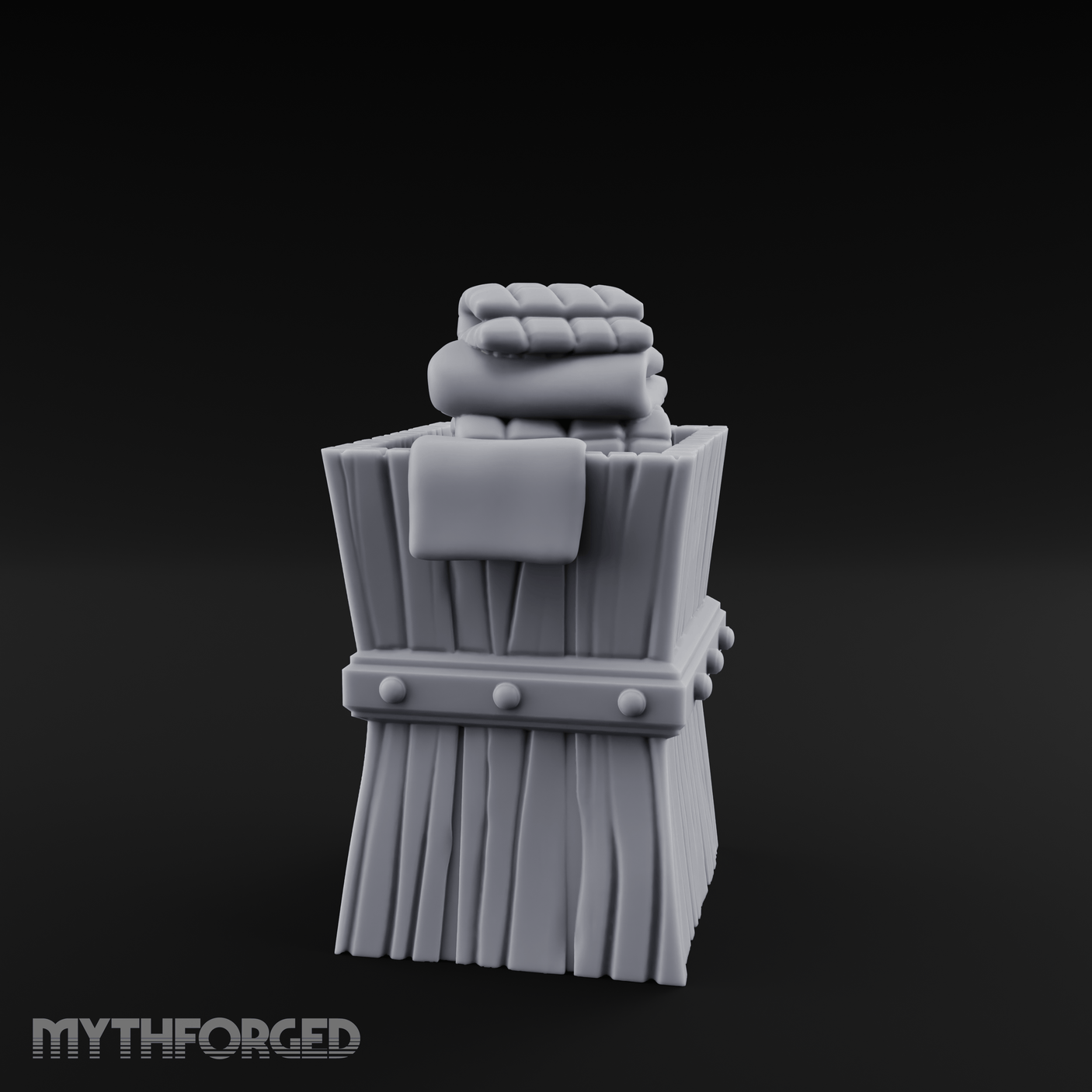 Folded-Linen Laundry Basket Miniature for Dungeons and Dragons, Pathfinder or other TTRPGs