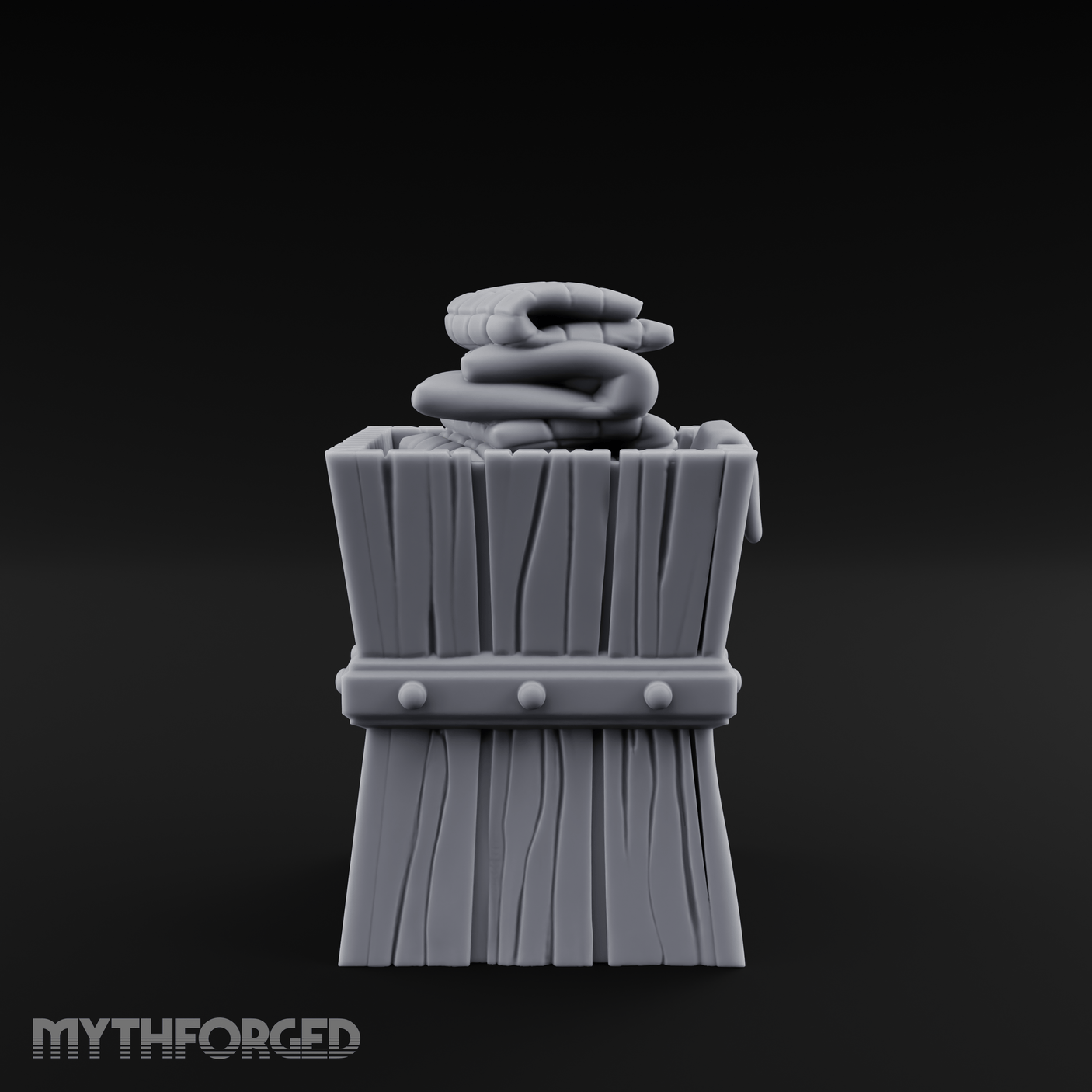 Folded-Linen Laundry Basket Miniature for Dungeons and Dragons, Pathfinder or other TTRPGs