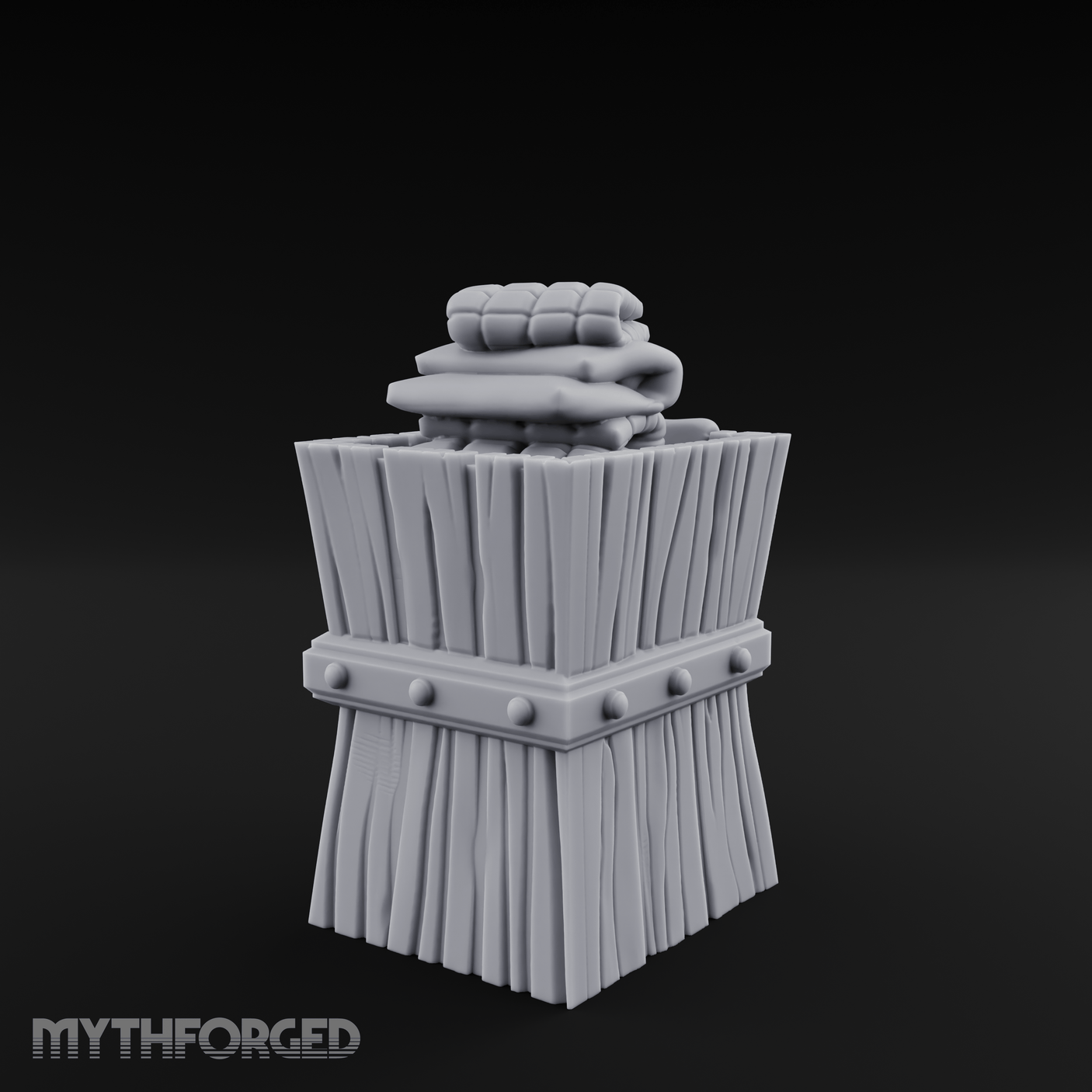 Folded-Linen Laundry Basket Miniature for Dungeons and Dragons, Pathfinder or other TTRPGs