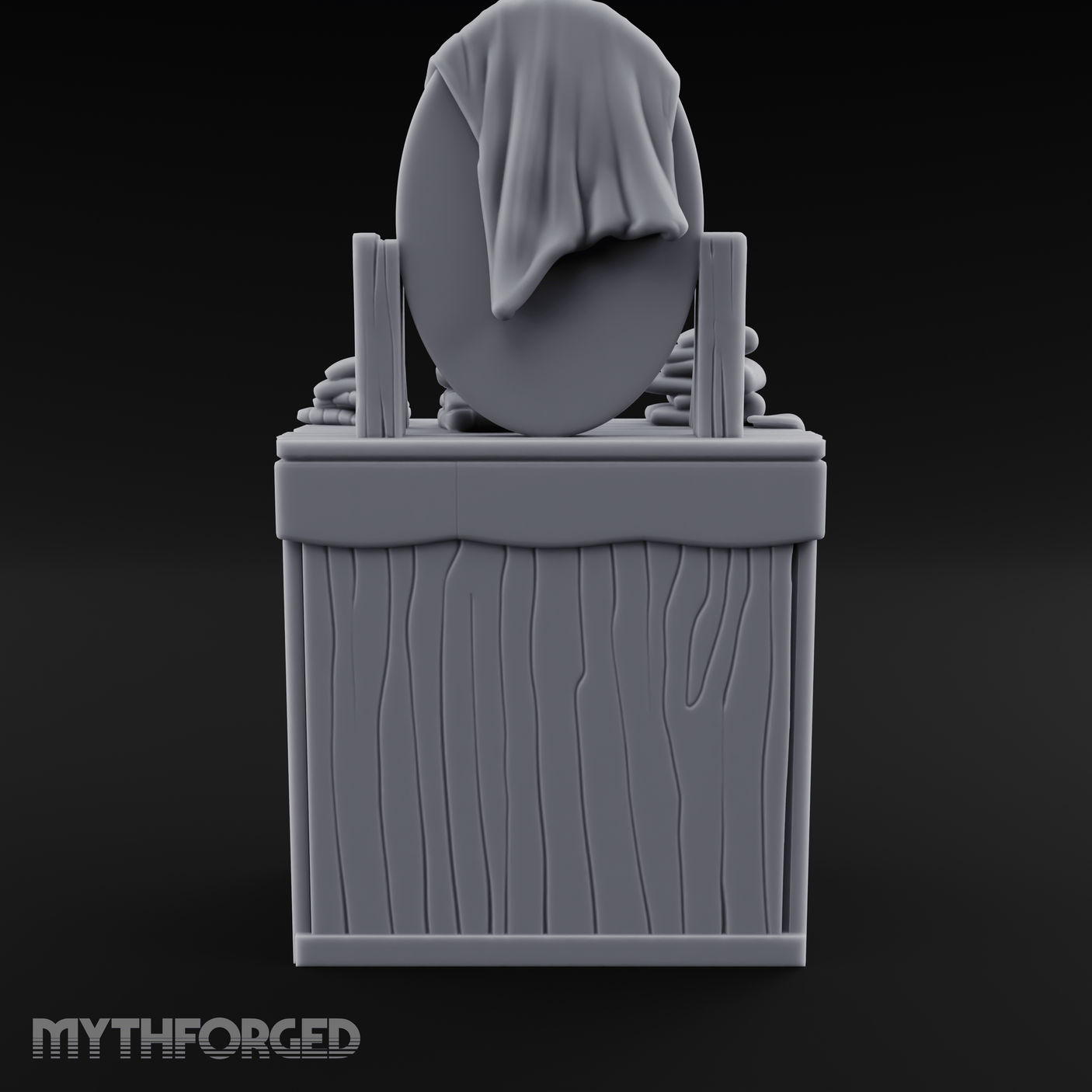 Linen-Stacked Bedroom Dresser Miniature for Dungeons and Dragons, Pathfinder or other TTRPGs