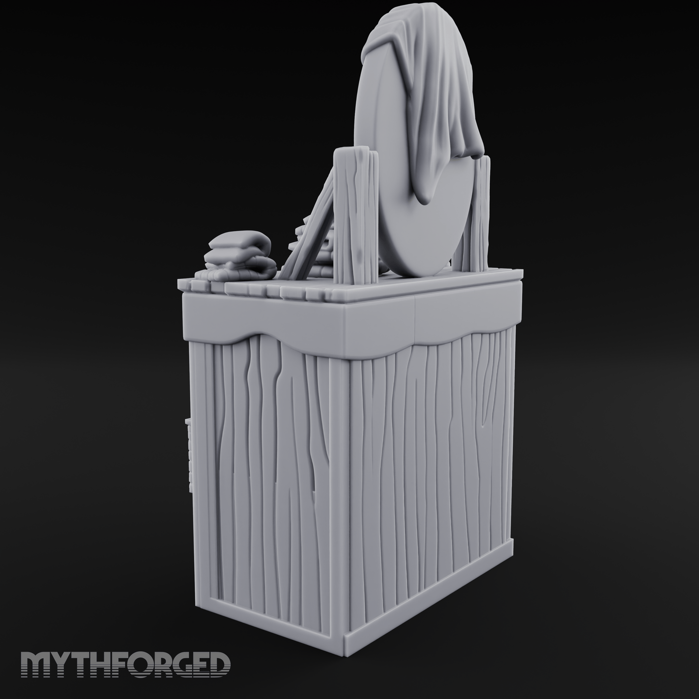 Linen-Stacked Bedroom Dresser Miniature for Dungeons and Dragons, Pathfinder or other TTRPGs