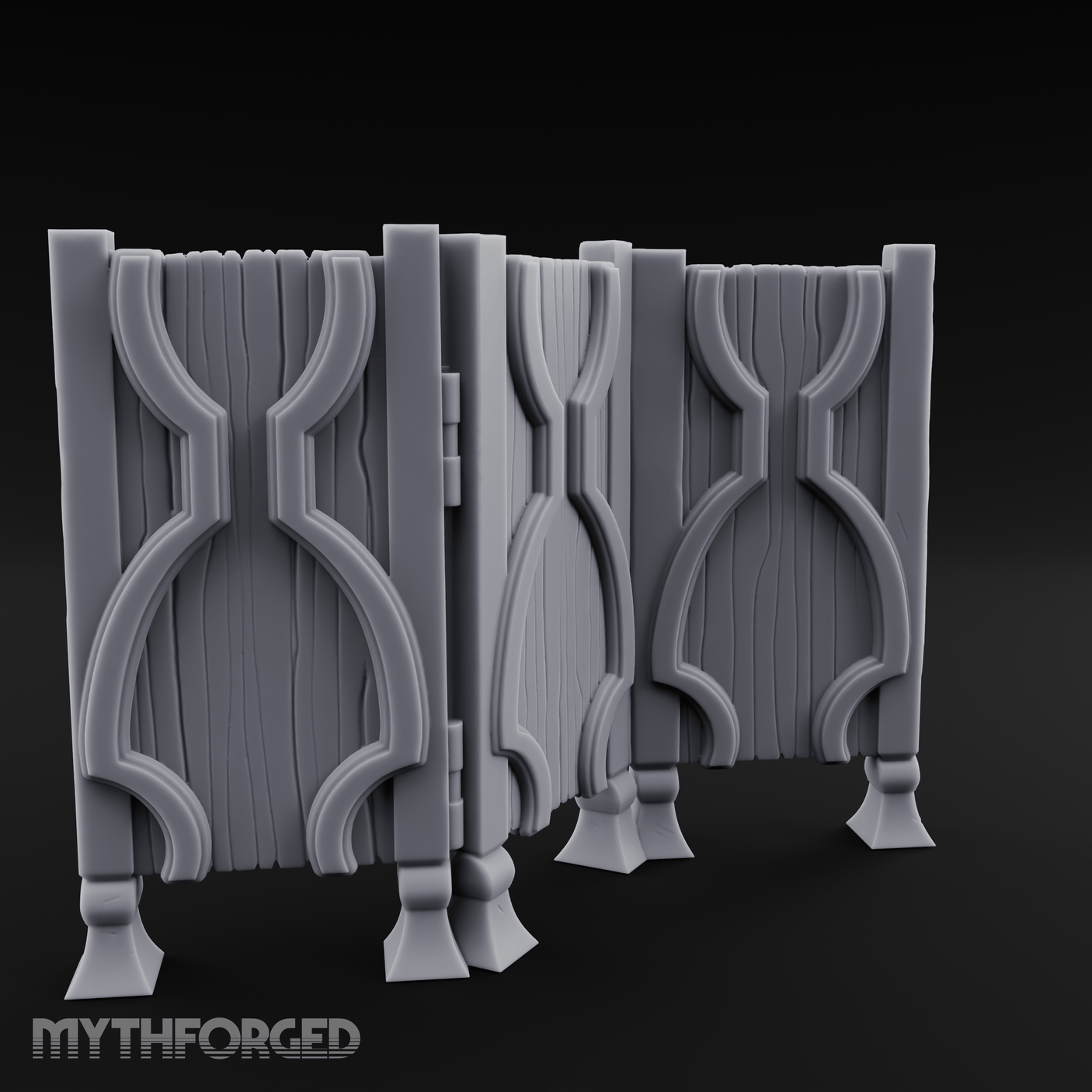 Carved-Panel Privacy Screen Miniature for Dungeons and Dragons, Pathfinder or other TTRPGs