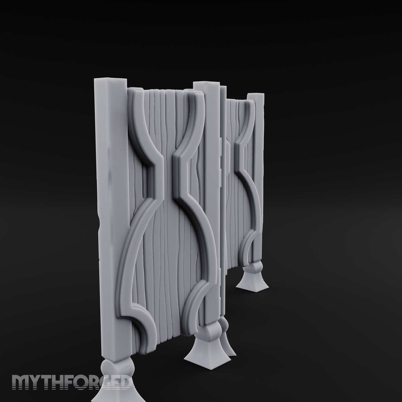 Carved-Panel Privacy Screen Miniature for Dungeons and Dragons, Pathfinder or other TTRPGs