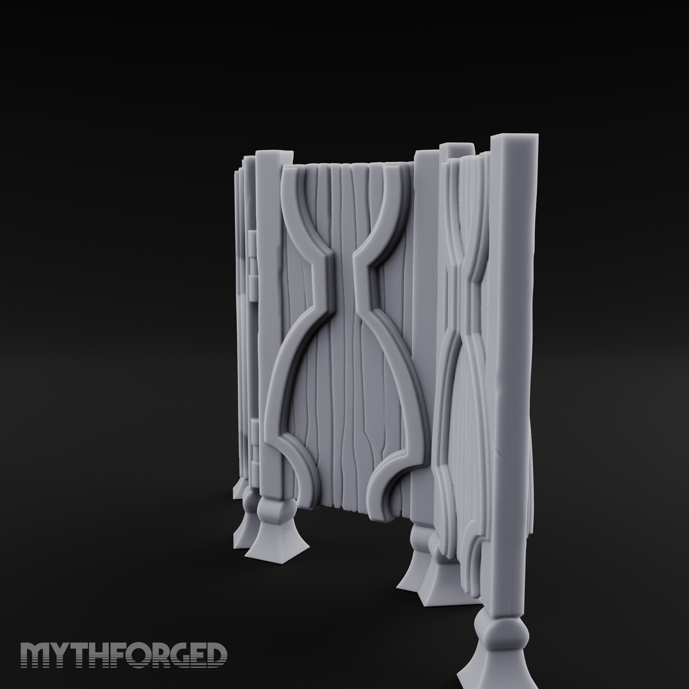 Carved-Panel Privacy Screen Miniature for Dungeons and Dragons, Pathfinder or other TTRPGs