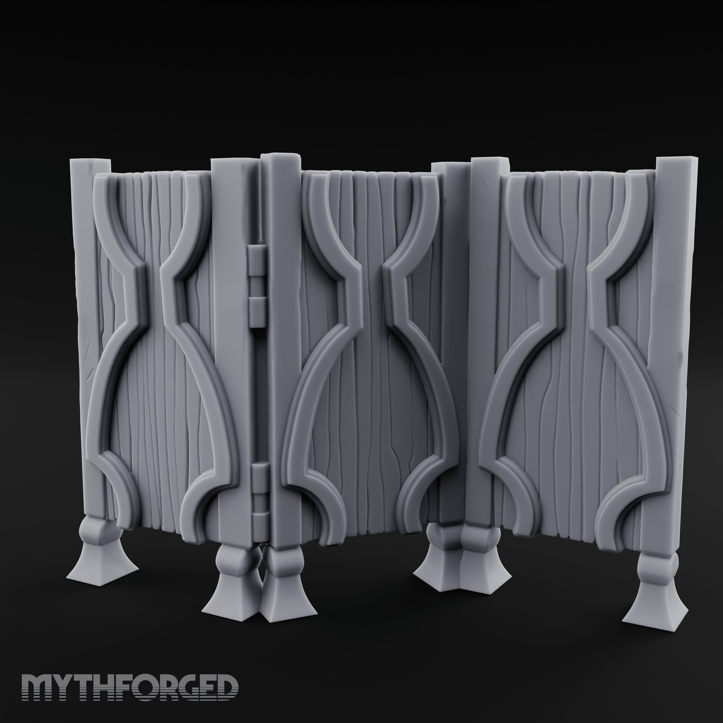 Carved-Panel Privacy Screen Miniature for Dungeons and Dragons, Pathfinder or other TTRPGs