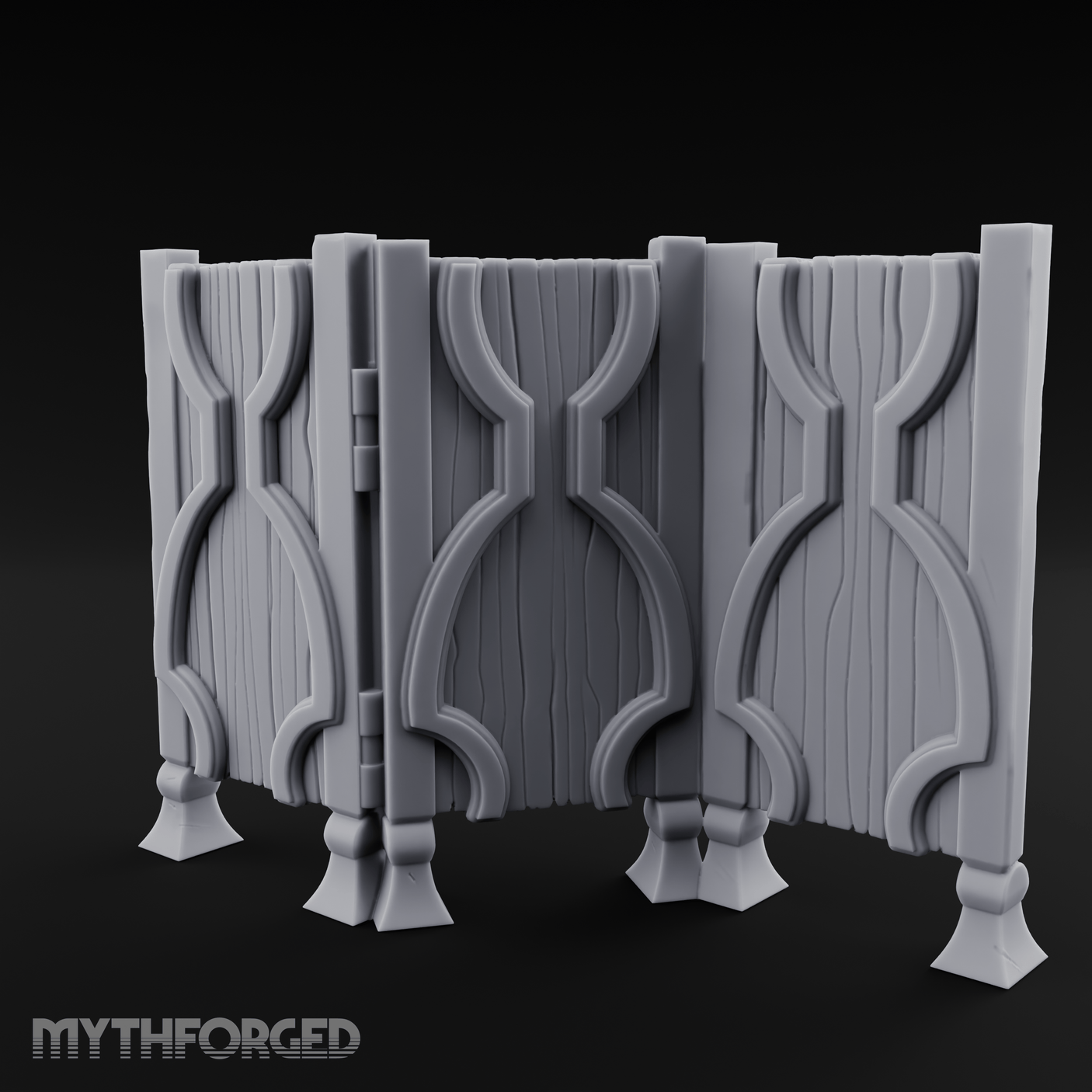 Carved-Panel Privacy Screen Miniature for Dungeons and Dragons, Pathfinder or other TTRPGs