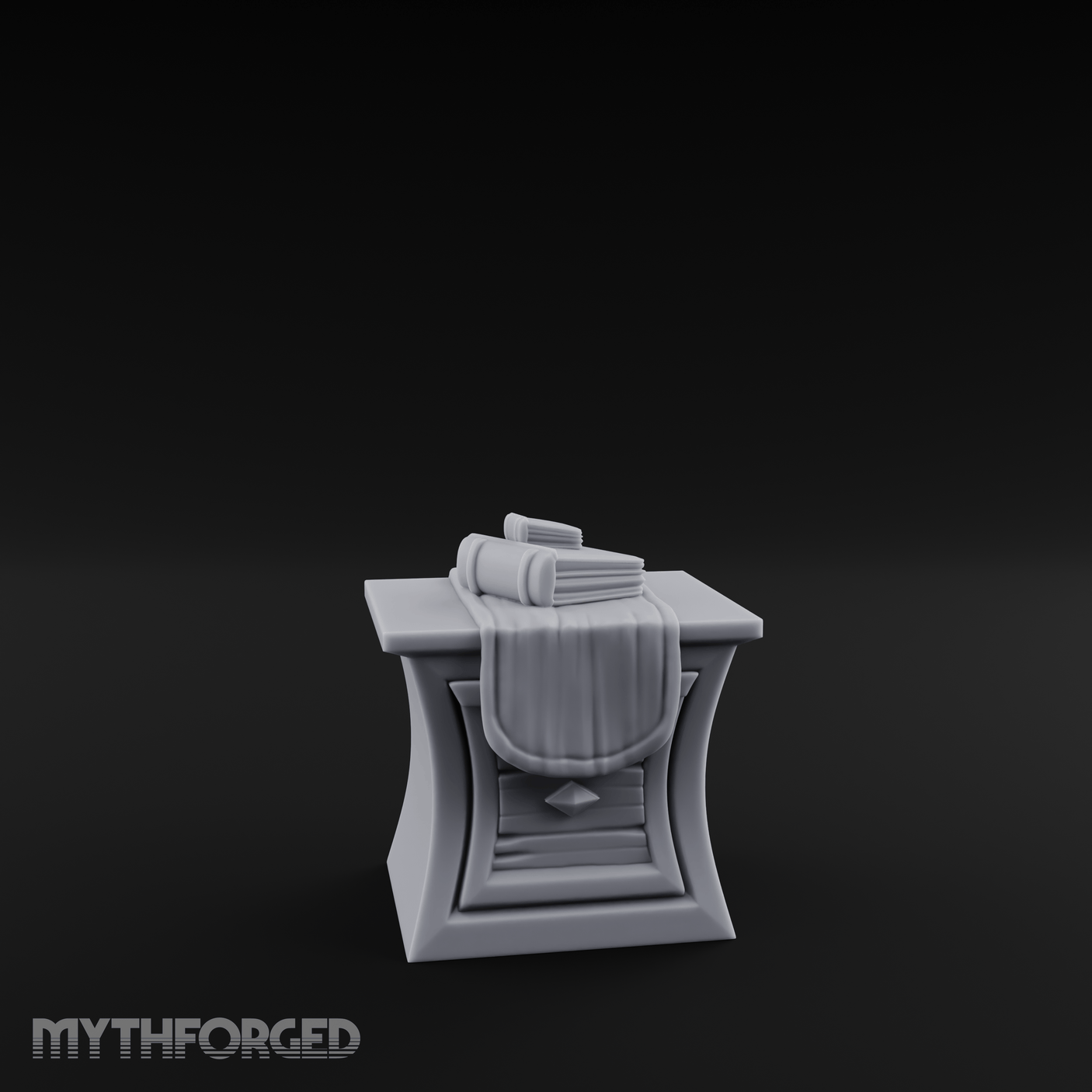 Cloth-Bundled Pedestal Table Miniature for Dungeons and Dragons, Pathfinder or other TTRPGs
